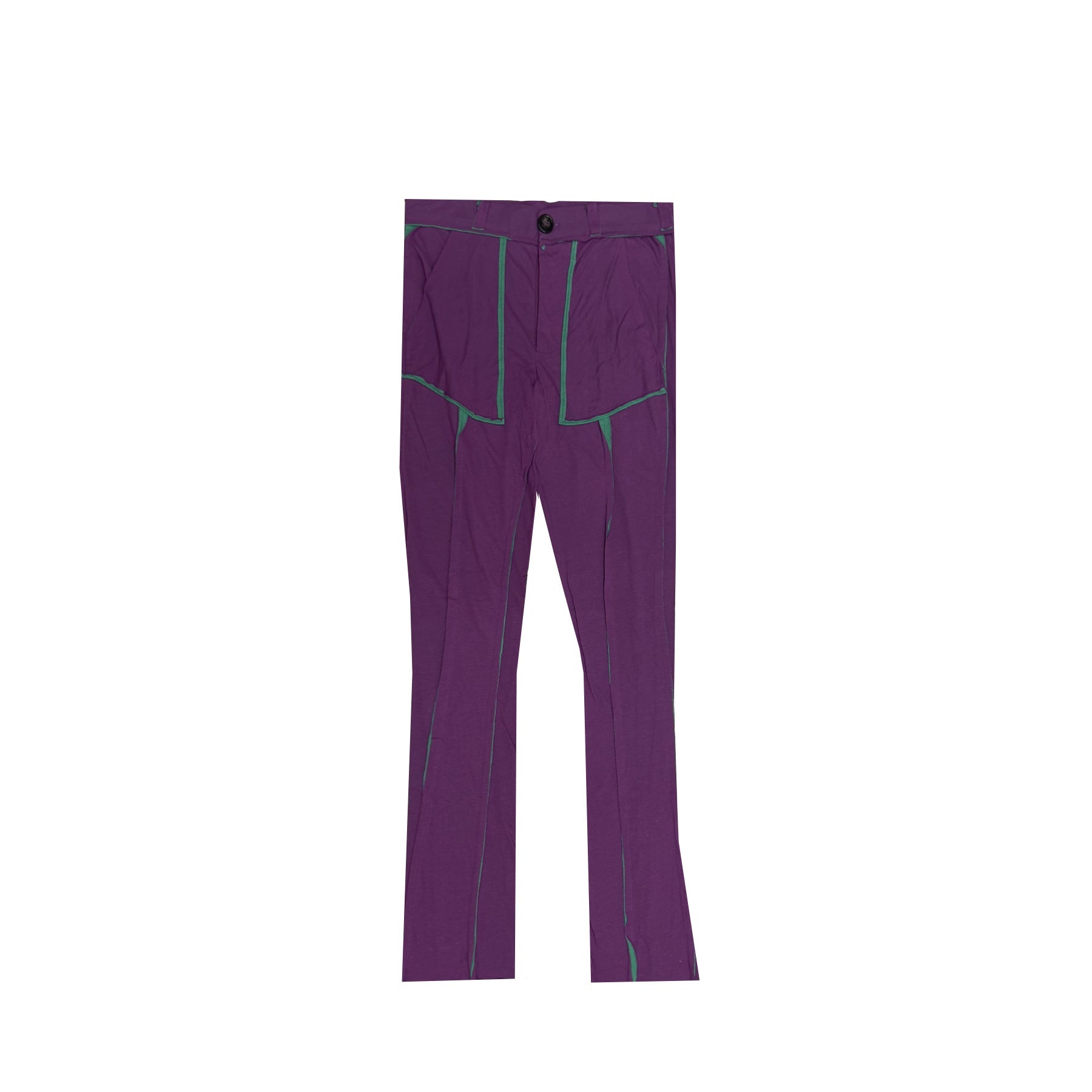 EDWARD CUMING - Double Double Jersey Peek A Boo Trousers - AW22 - PURPLE/GREEN