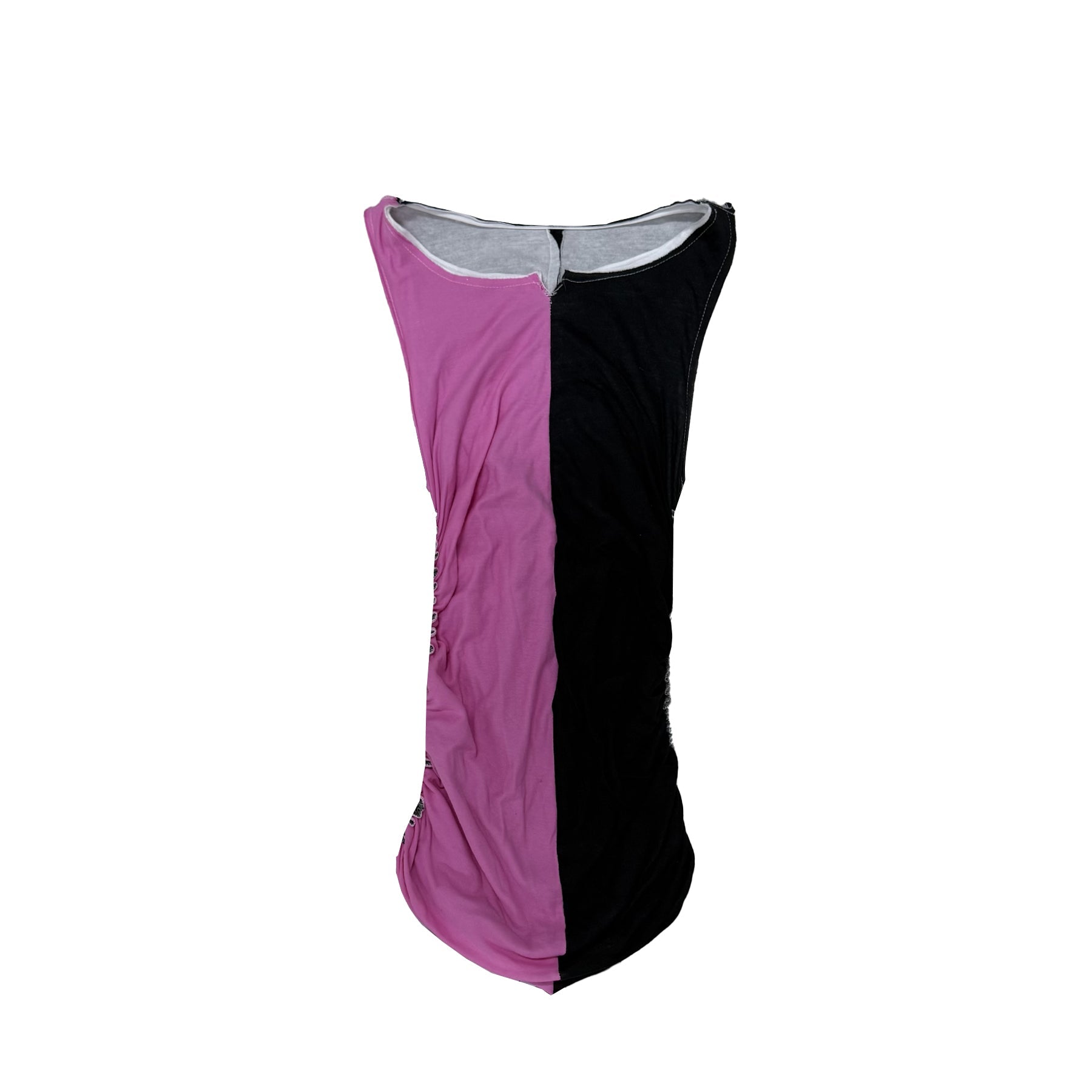 EDWARD CUMING - DOUBLE JERSEY GATHERED TANK - SS23 - White / pink / black