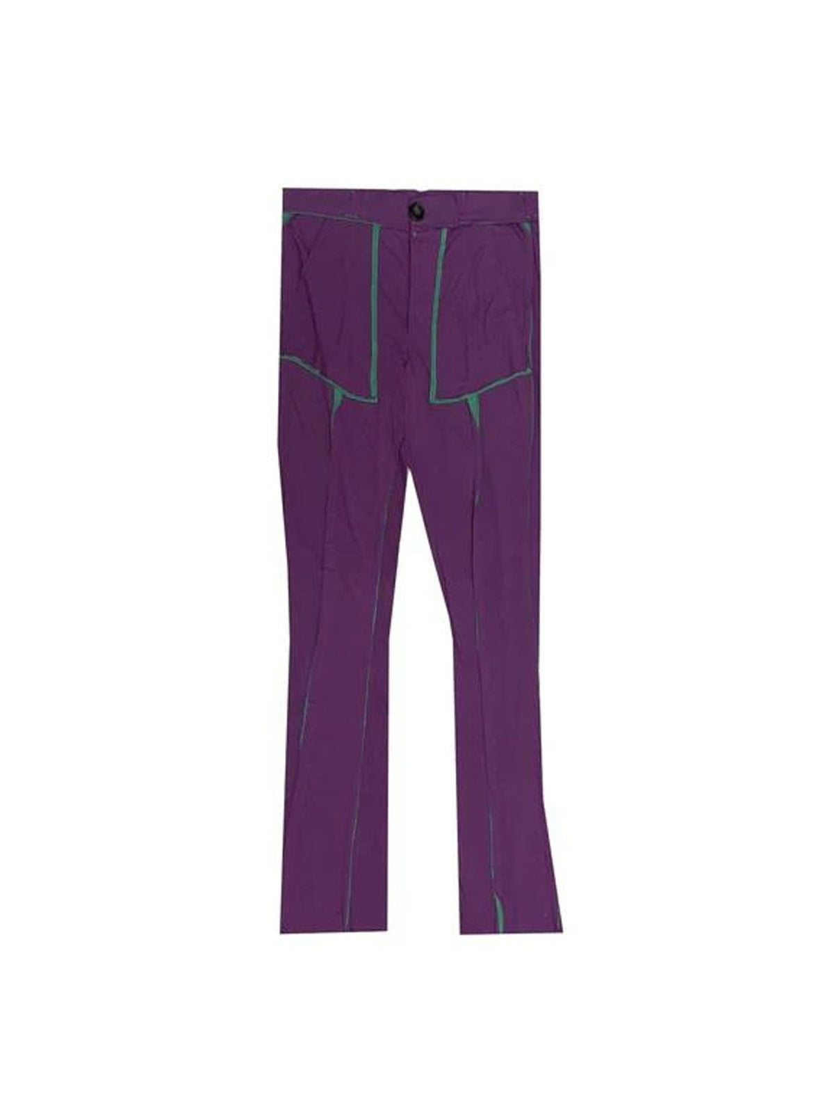 EDWARD CUMING Purple/Green Double Double Jersey Peek A Boo Trousers