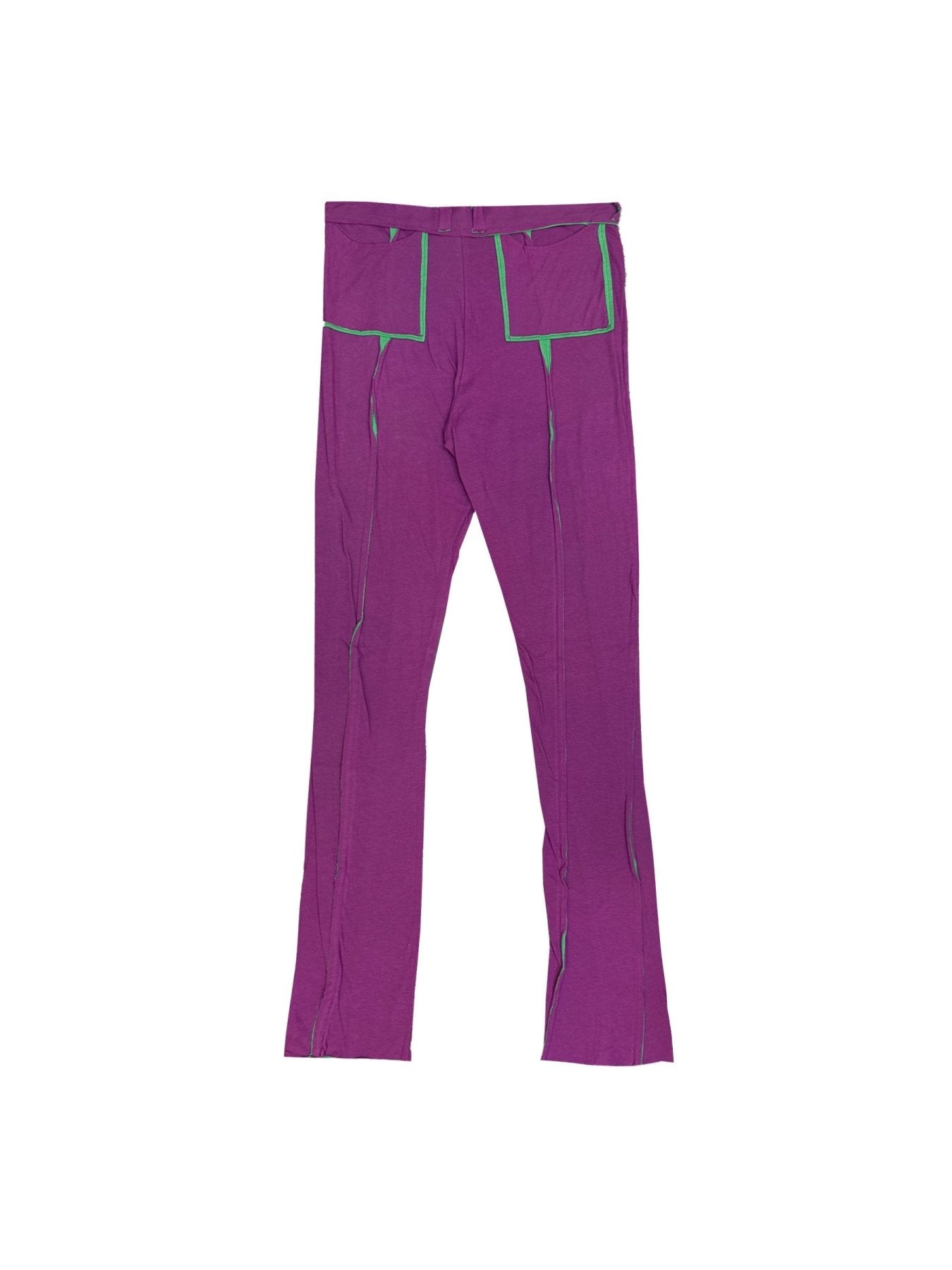 EDWARD CUMING Purple/Green Double Double Jersey Peek A Boo Trousers