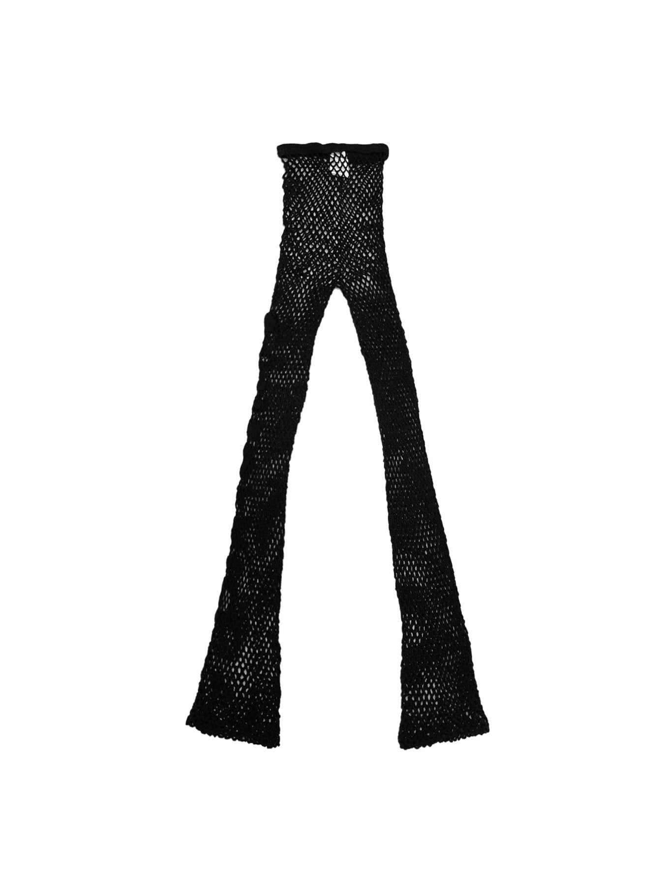ERL Black Brown Womens Hand Crochet Flared Knit Pants