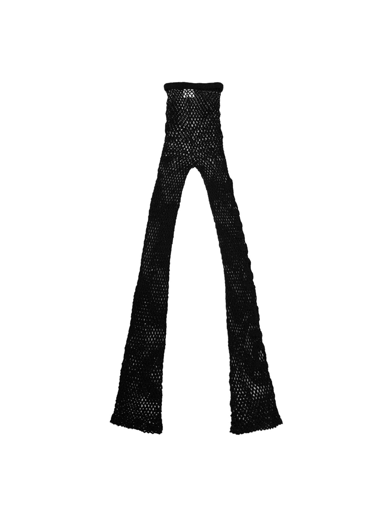 ERL Black Brown Womens Hand Crochet Flared Knit Pants