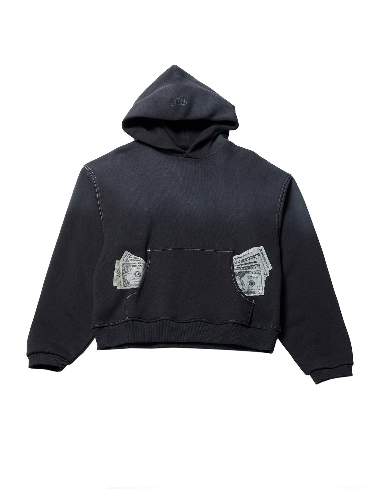 ERL Black Unisex Money Hoodie