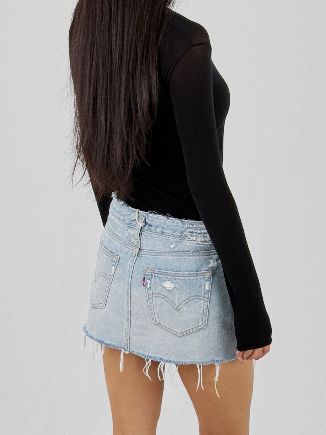 ERL Blue Levis Mini Woven Skirts