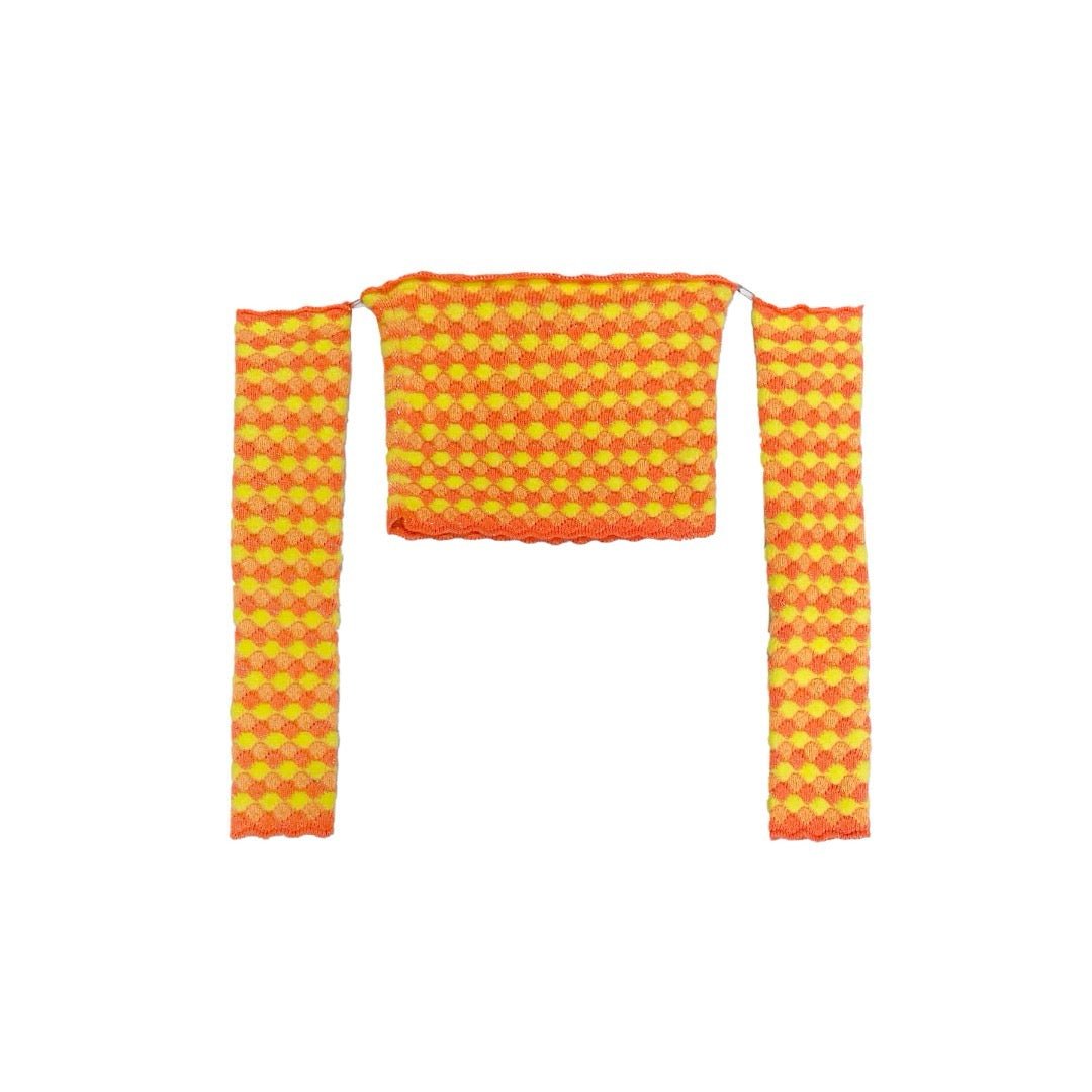 ERL - Floral Jacquard Tube Top Wit - AW23 - ORANGE