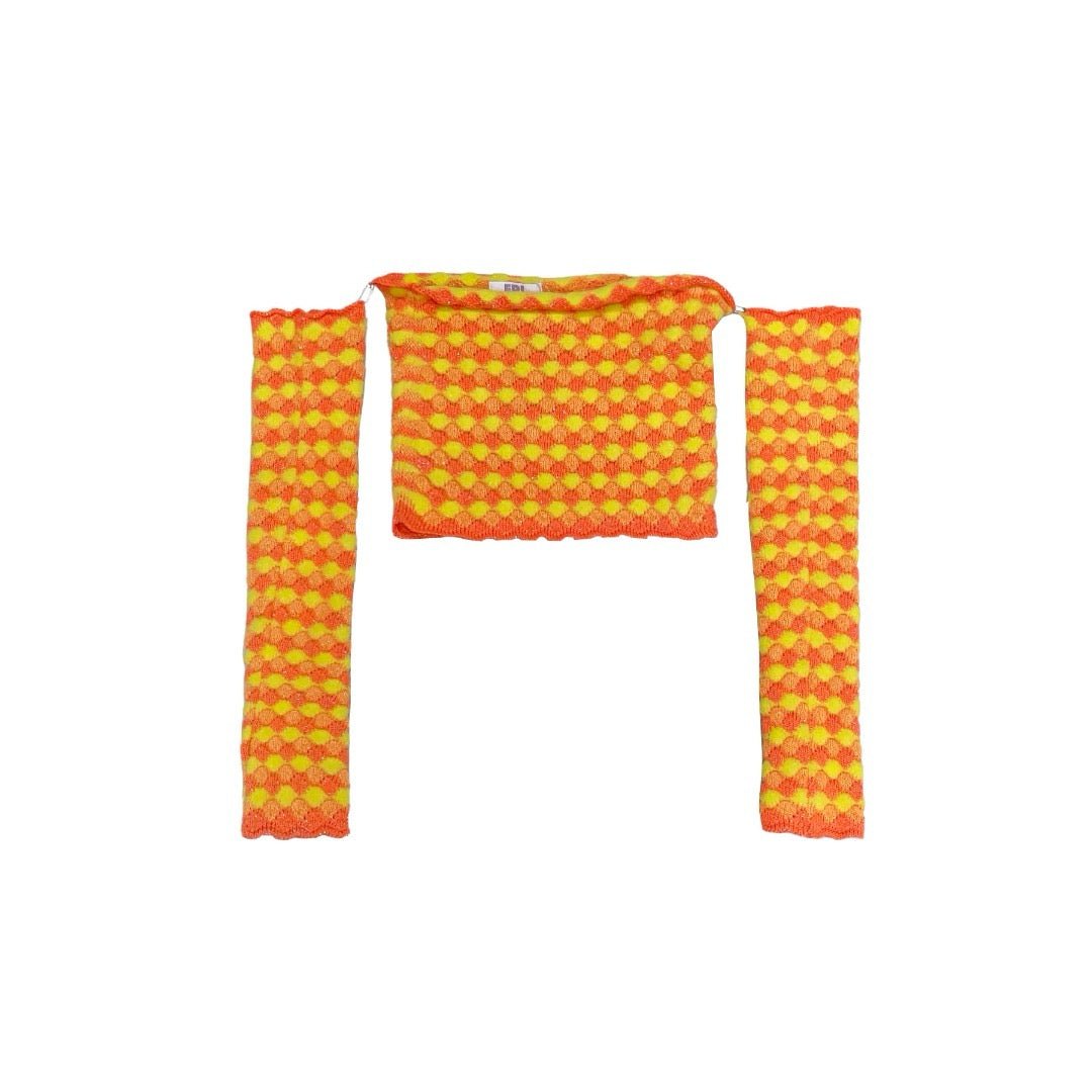 ERL - Floral Jacquard Tube Top Wit - AW23 - ORANGE