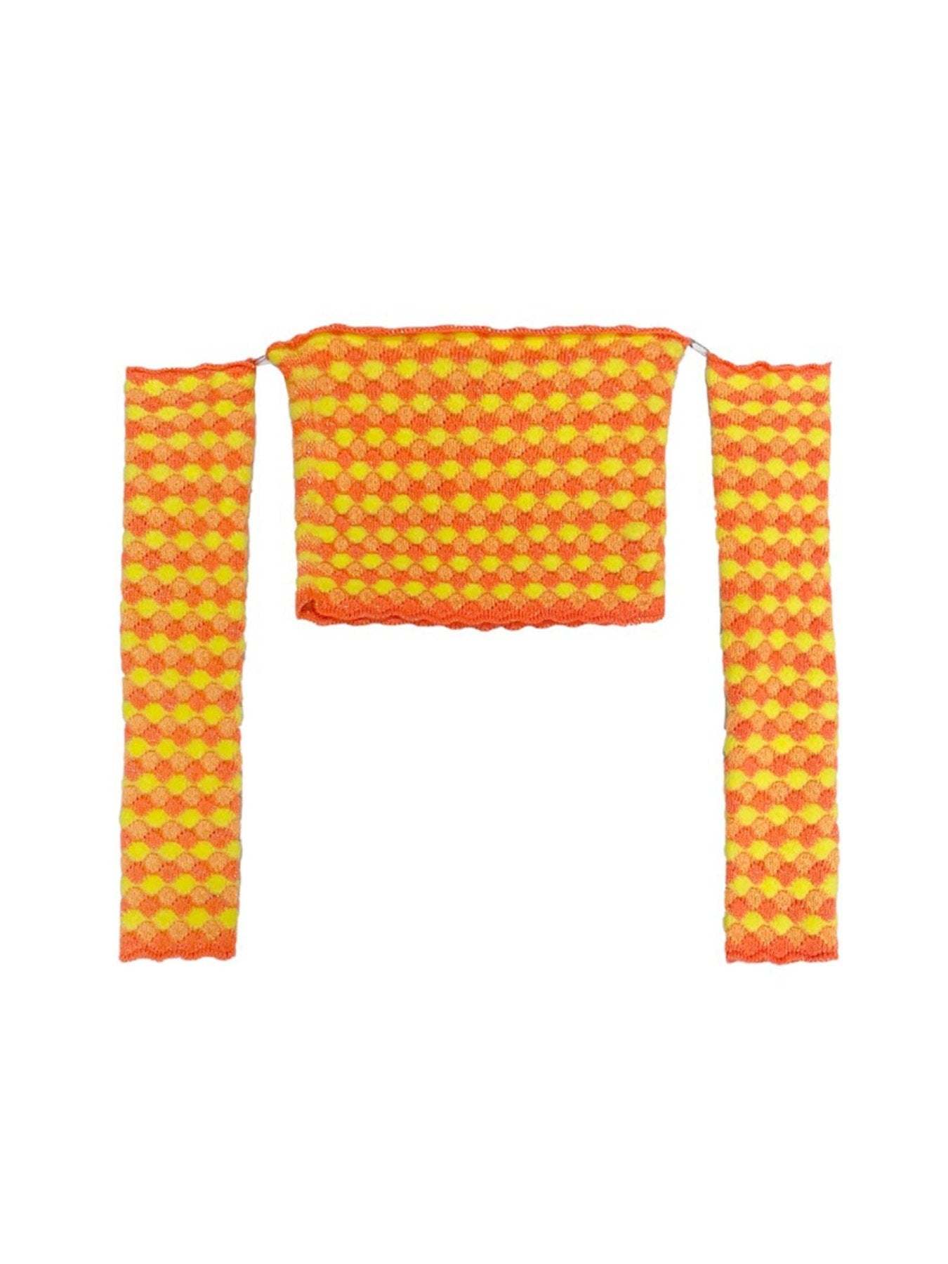 ERL Orange Floral Jacquard Tube Tops