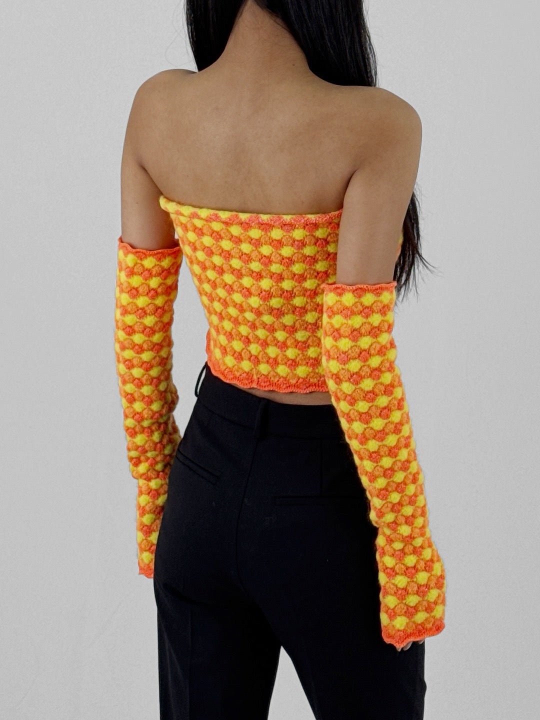 ERL Orange Floral Jacquard Tube Tops