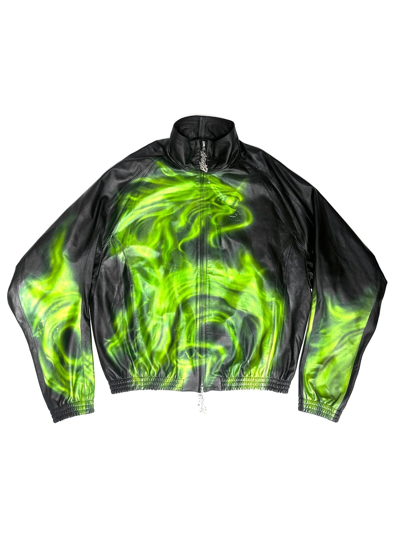 Gerrit Jacob Black Dragon Leather Track Jacket