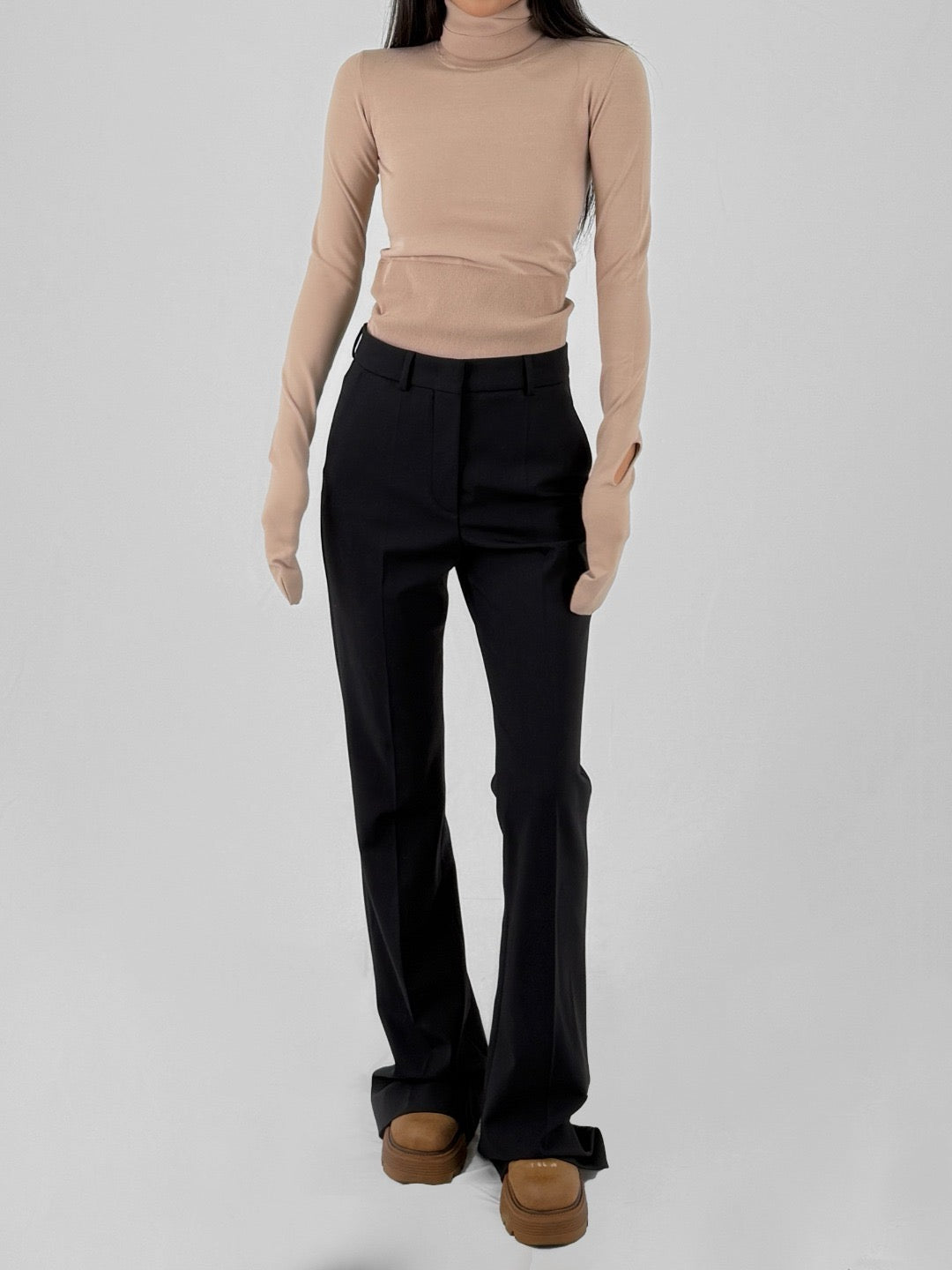 HED MAYNER Beige Second Skin Medium Sweaters