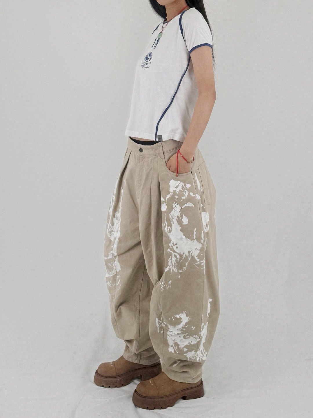 Hed Mayner - Painted Denim Pants - AW25 - 030-MEDIUM GREY