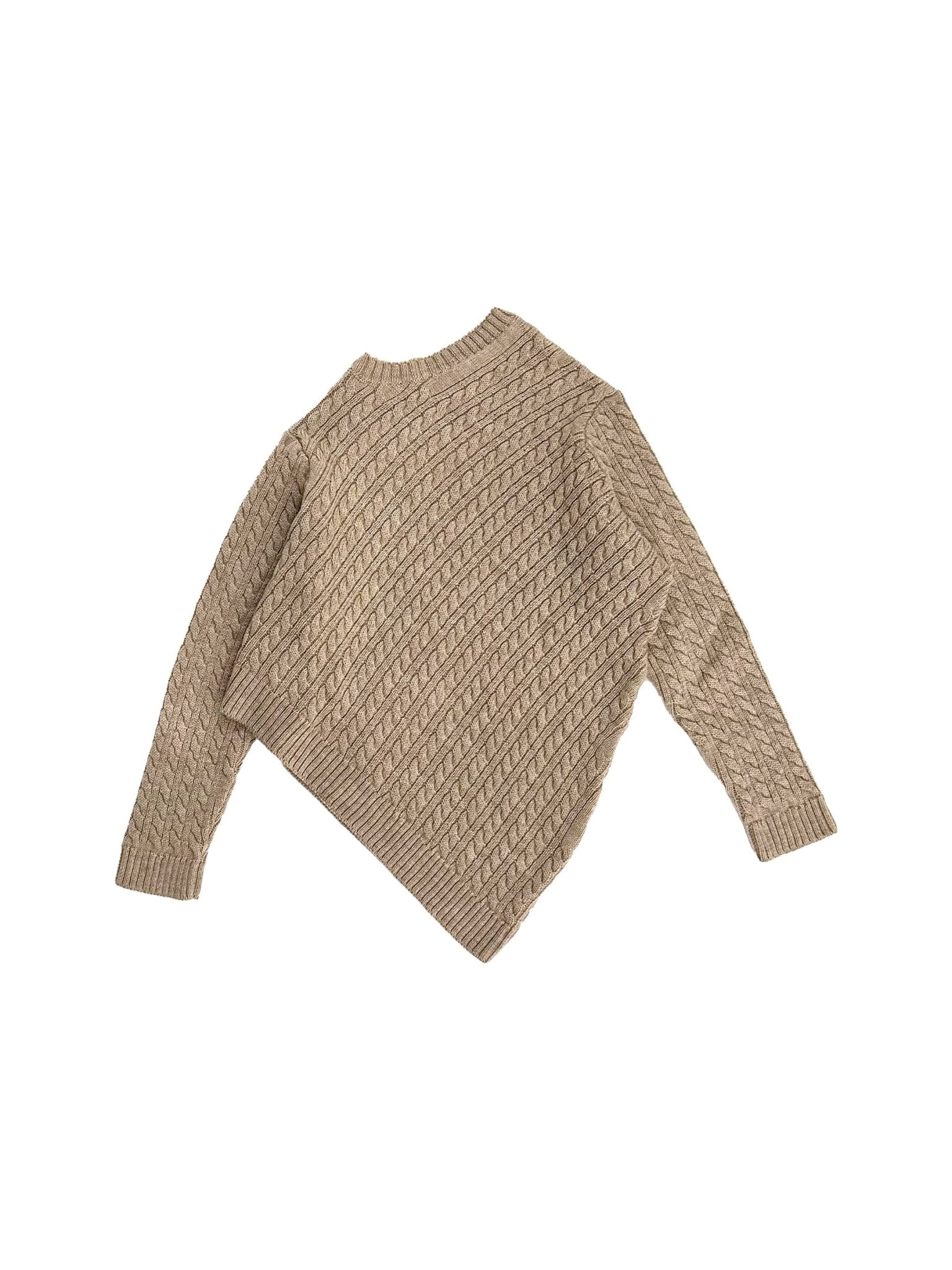 Hed Mayner - Sweater Cables Embroidery Logo - AW25 - 252 - DARK BEIGE