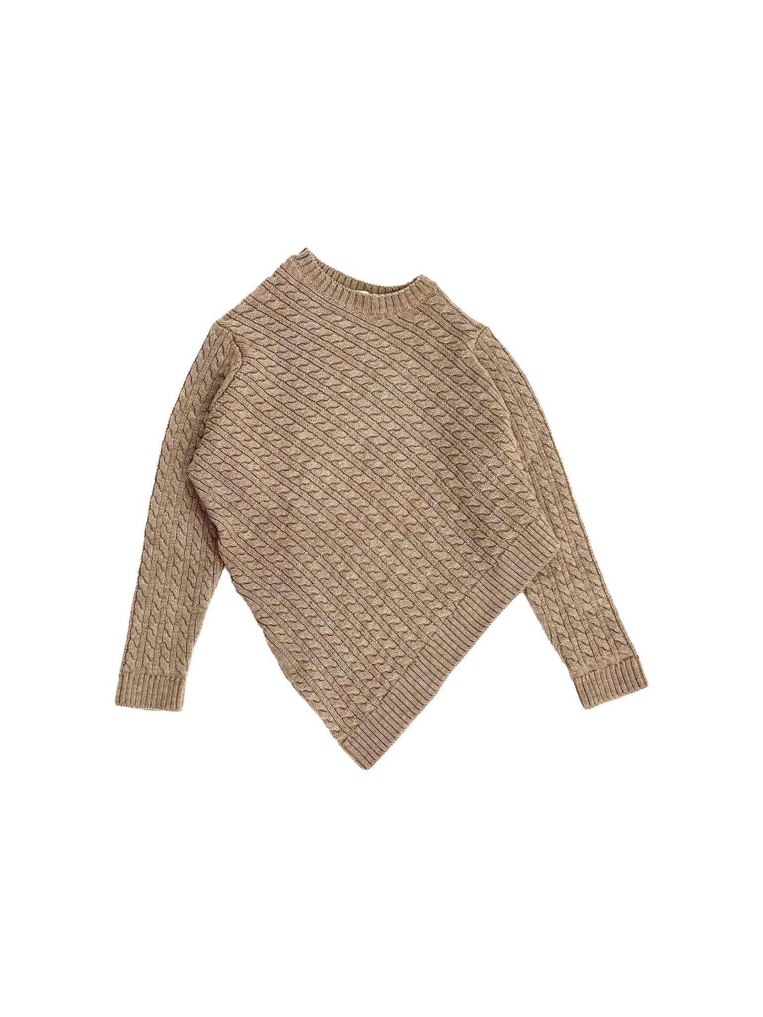 Hed Mayner - Sweater Cables Embroidery Logo - AW25 - 252 - DARK BEIGE