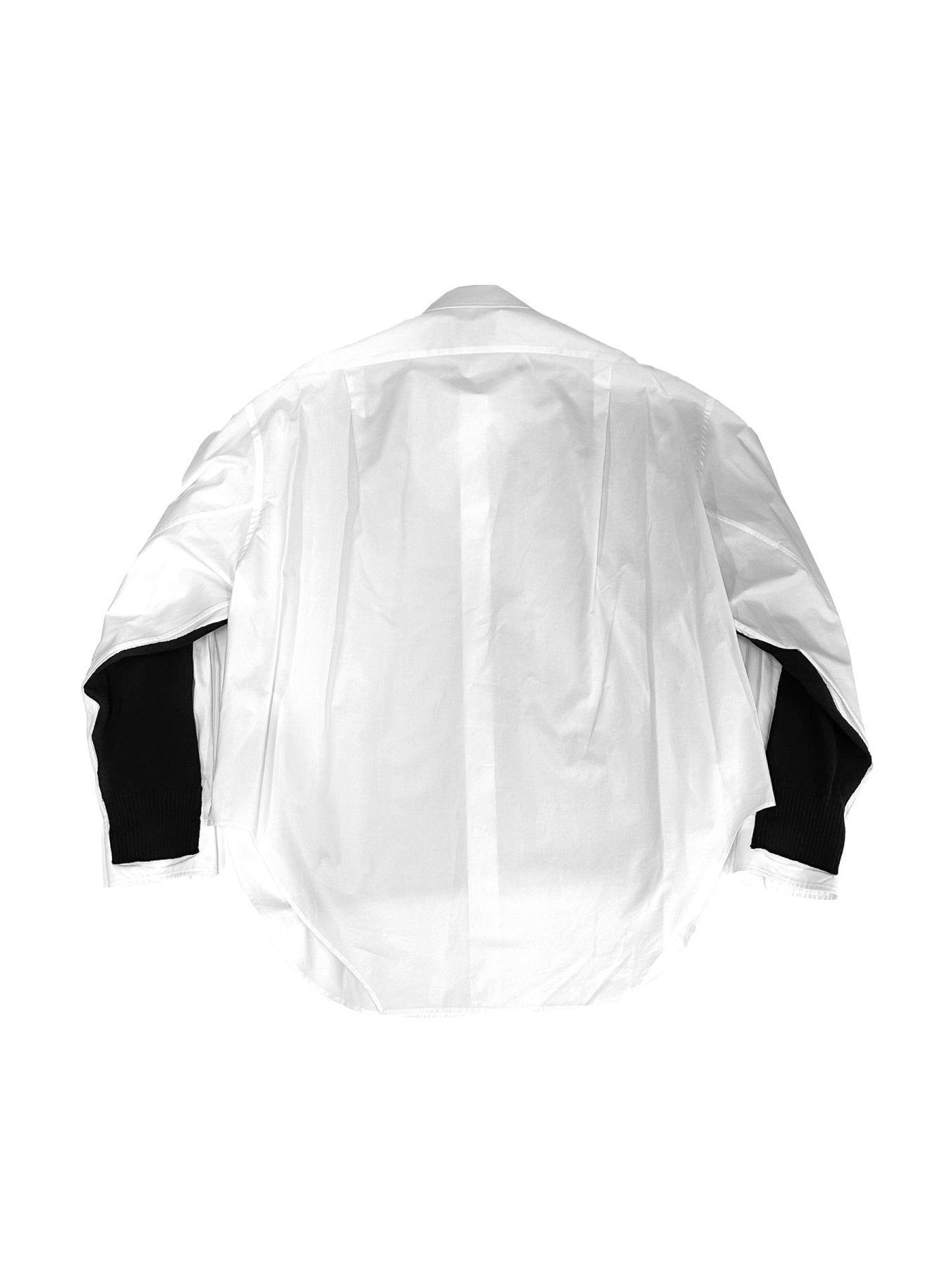 Hed Mayner White Shirt With Knitted Front