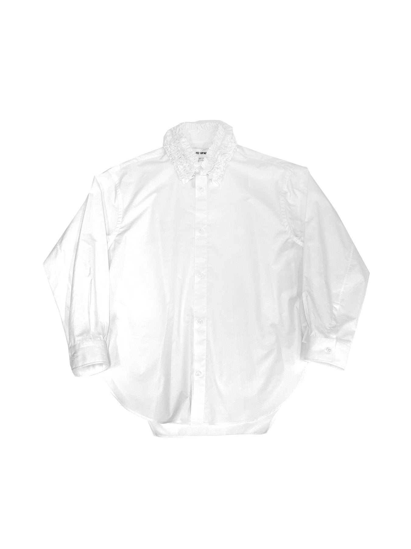 Hed Mayner White Shirt With Ruffle