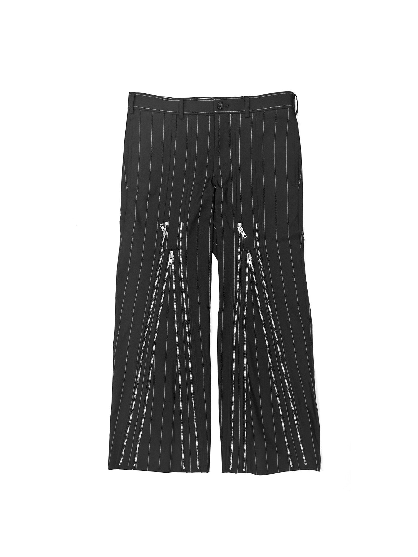 HOMME PLUS Black Mens Zipped Pants