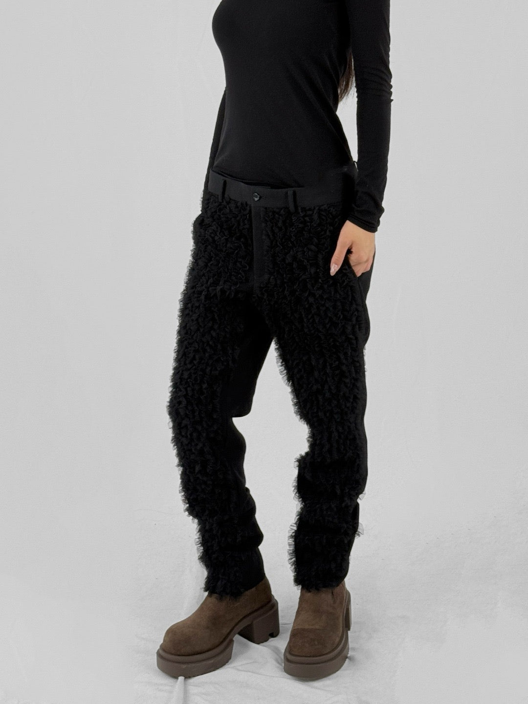 HOMME PLUS - MEN'S PANTS - SS25 - BLACK X BLACK