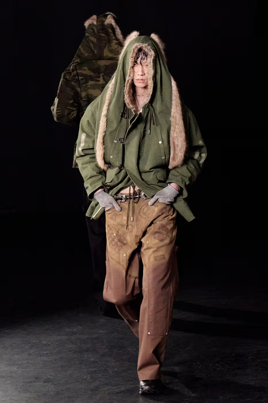 JUNTAE KIM Khaki Paneled Hoodie N-3B Parka