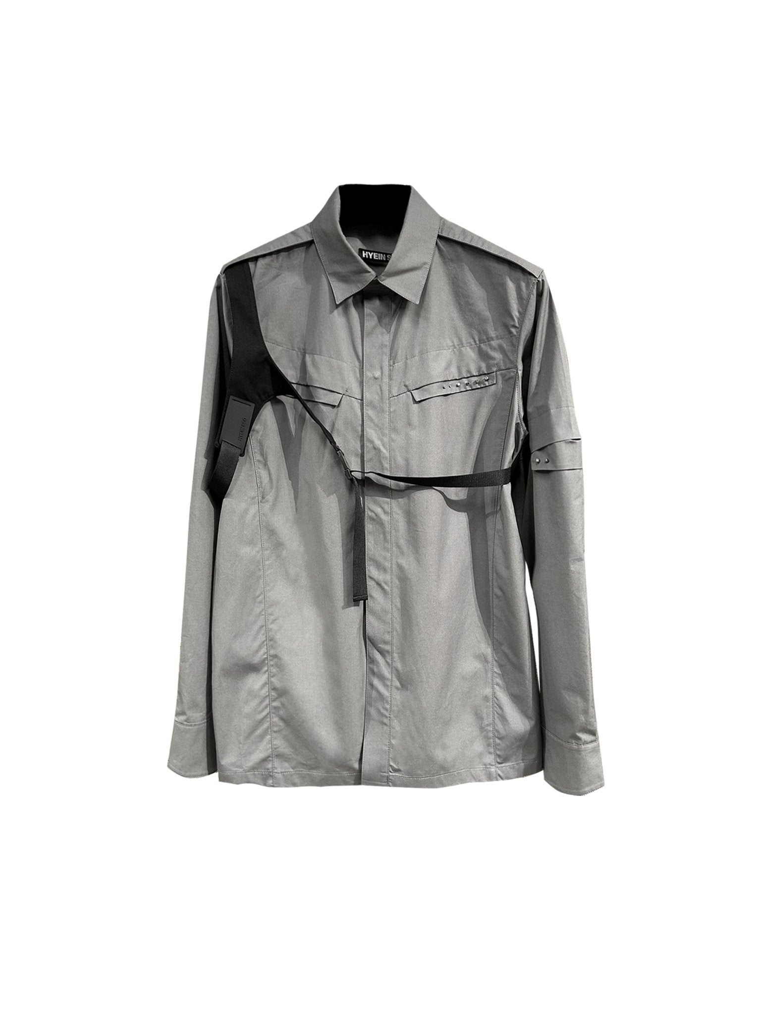 HYEIN SEO - Biker Shirt W/ Shoulder Strap - AW25 - DARK GREY