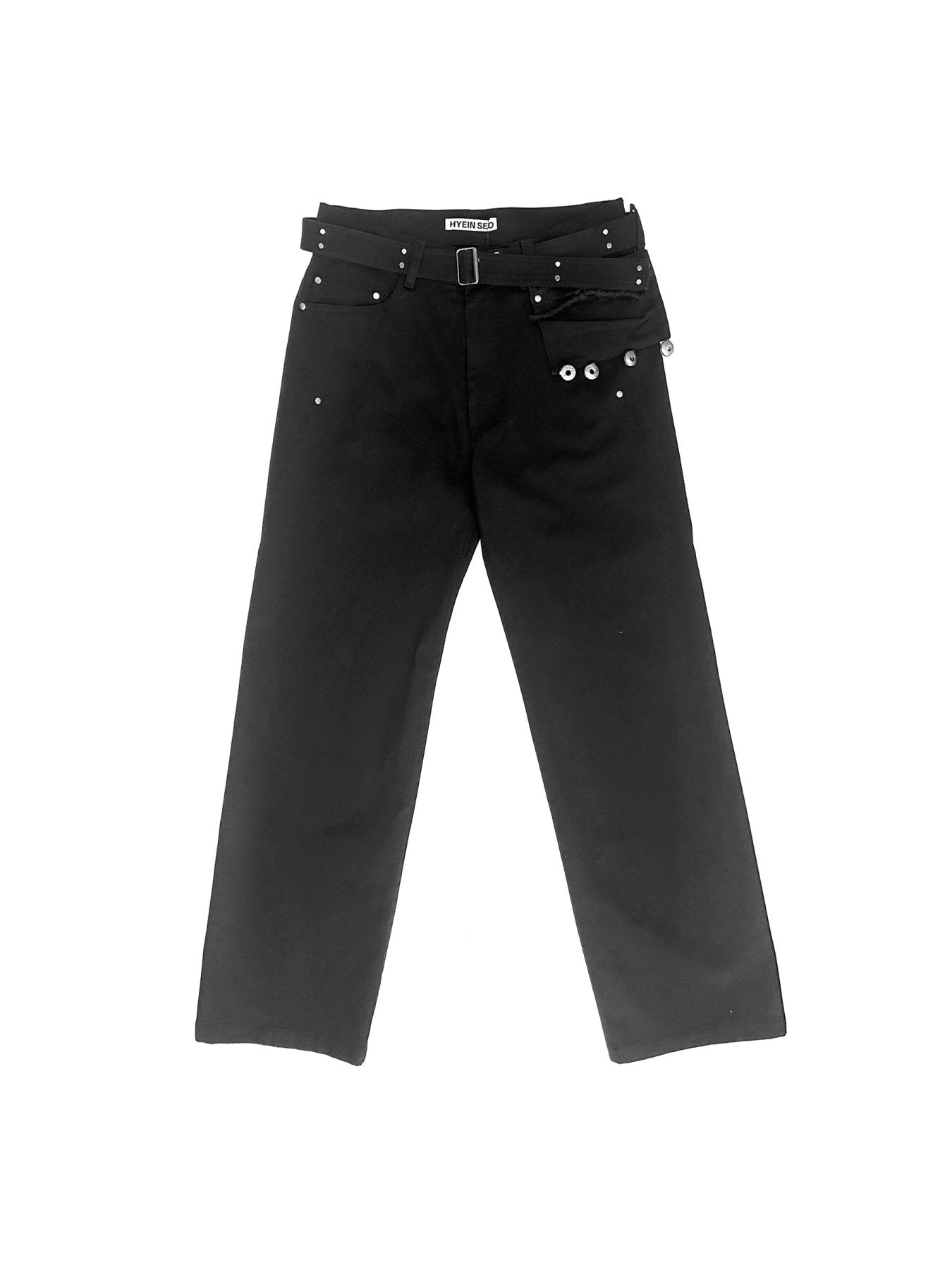 Hyein Seo Black Coin Pocket Cotton Trousers