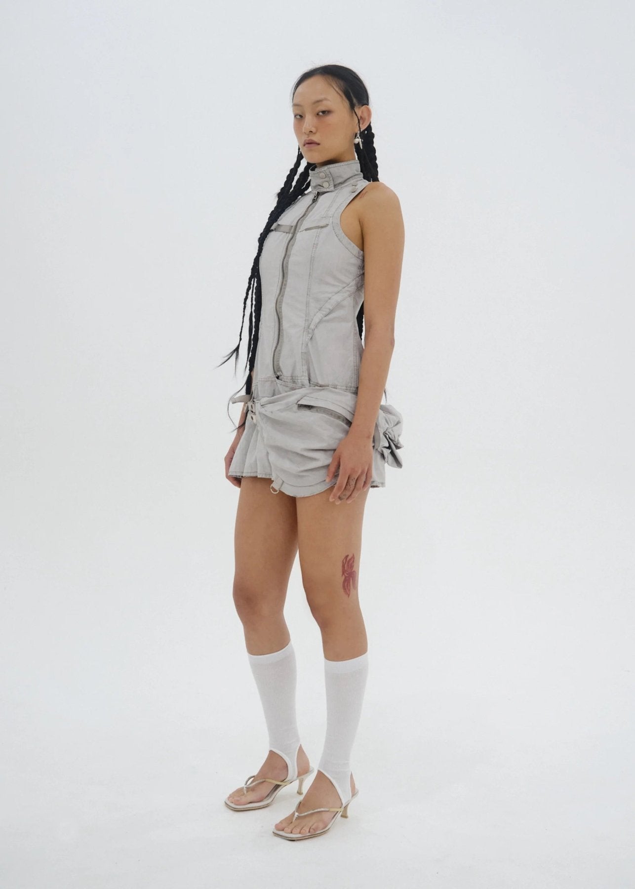 HYEIN SEO - Convertible Dress W/ Waist Bag - SS25 - MOON GREY