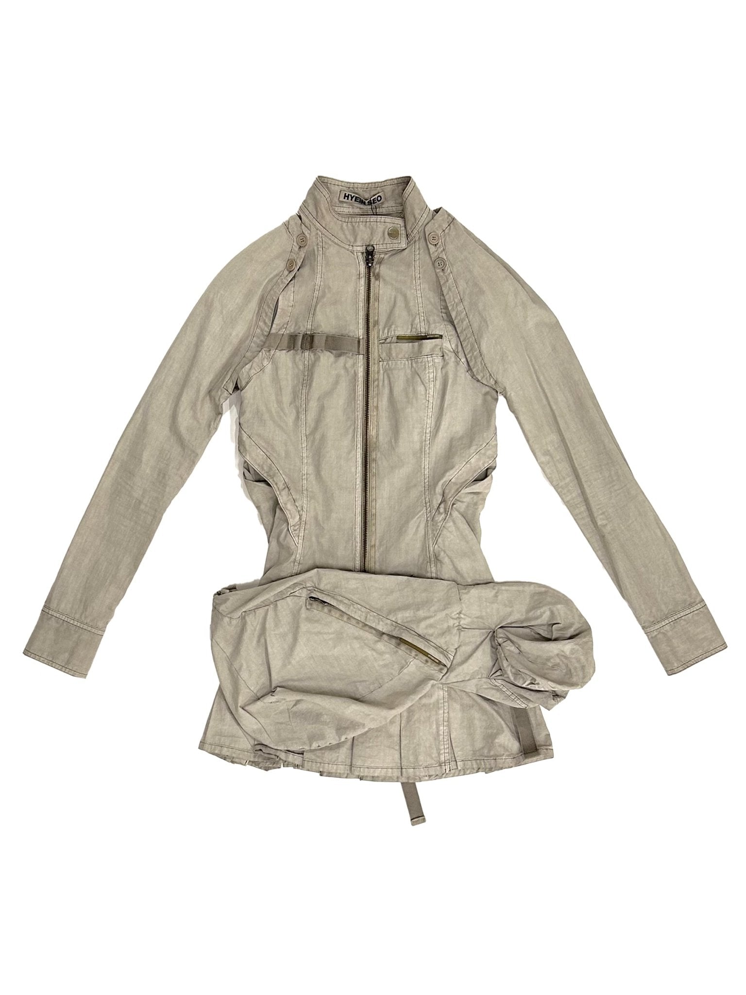 HYEIN SEO - Convertible Dress W/ Waist Bag - SS25 - MOON GREY