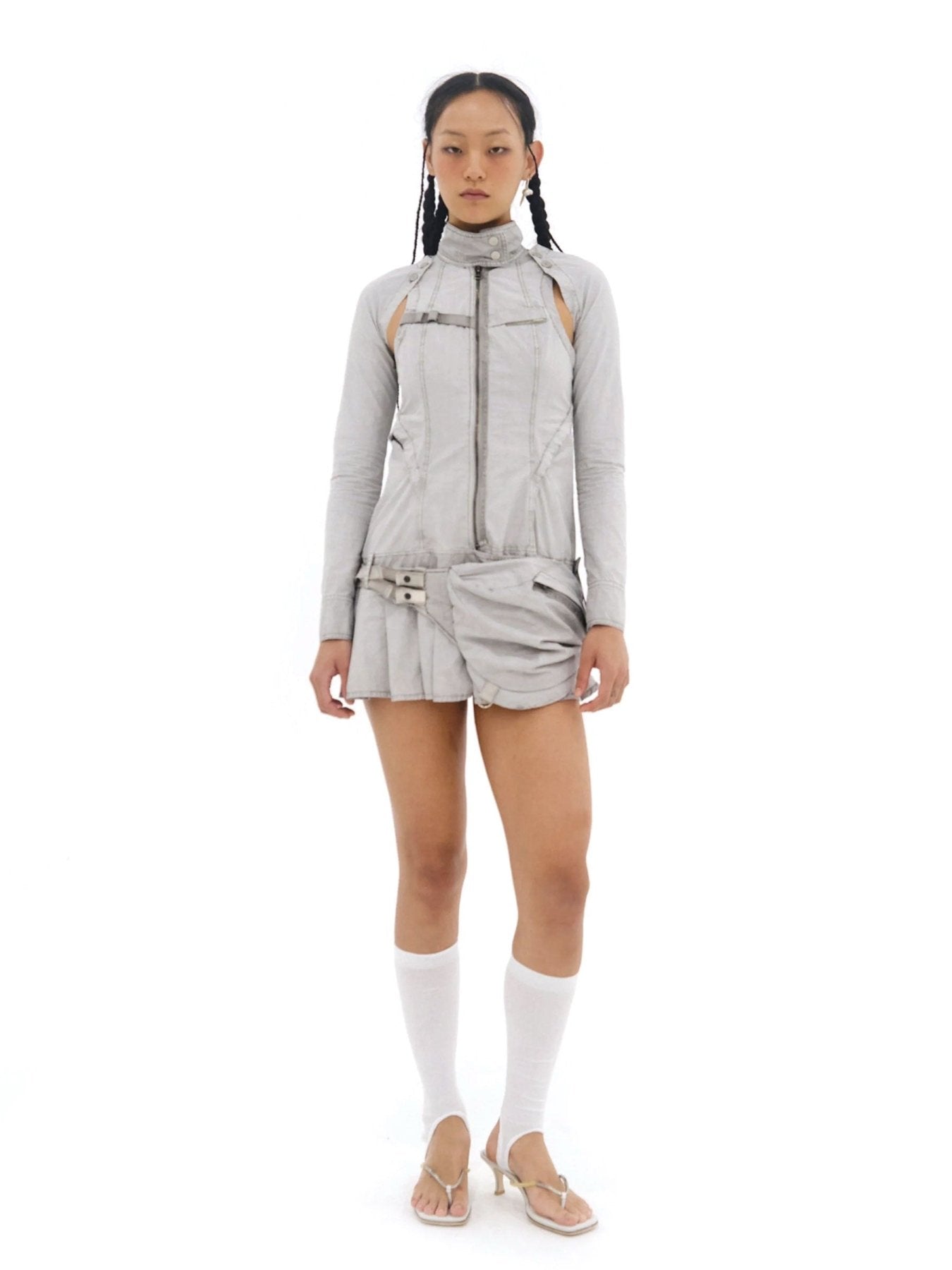 HYEIN SEO - Convertible Dress W/ Waist Bag - SS25 - MOON GREY