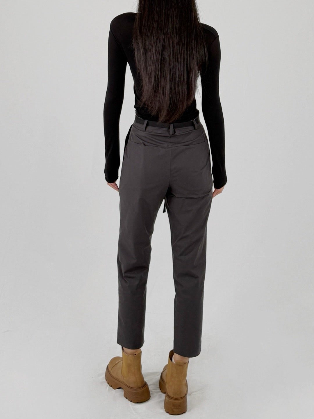 HYEIN SEO Dark Grey w Belt Slim Pants