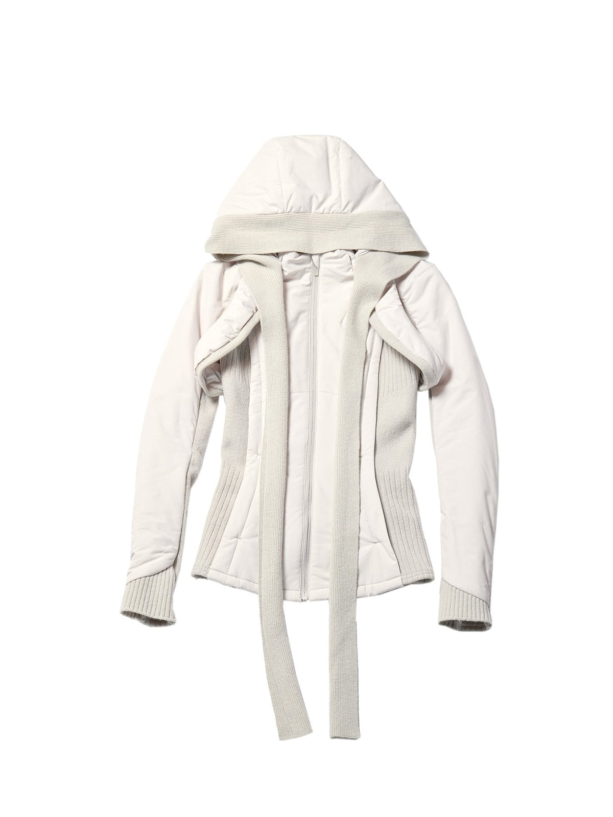 HYEIN SEO Grey Paneled Jacket With Harness Hoodie