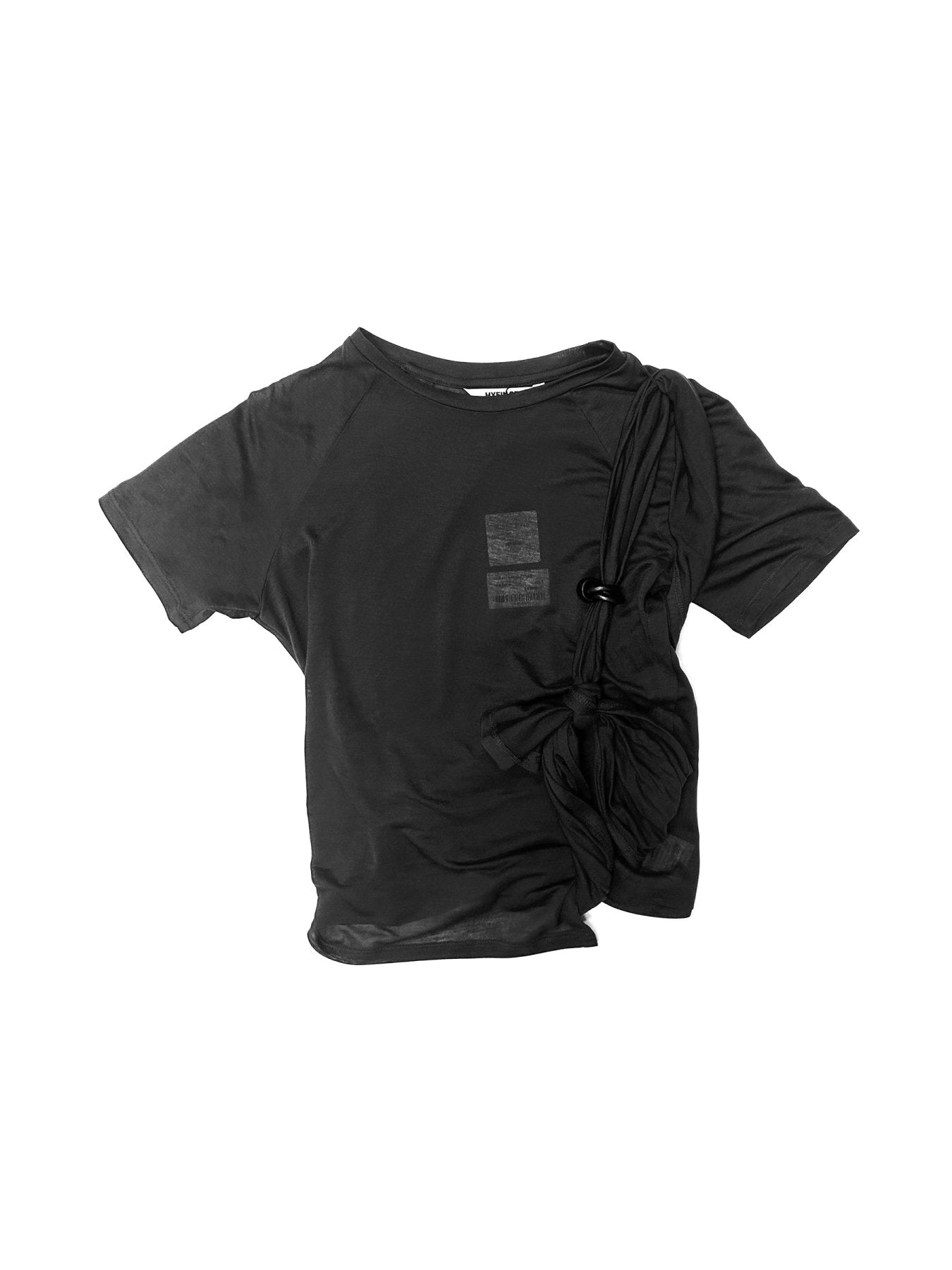 Hyein Seo Navy Tied Asymmetric T-Shirt