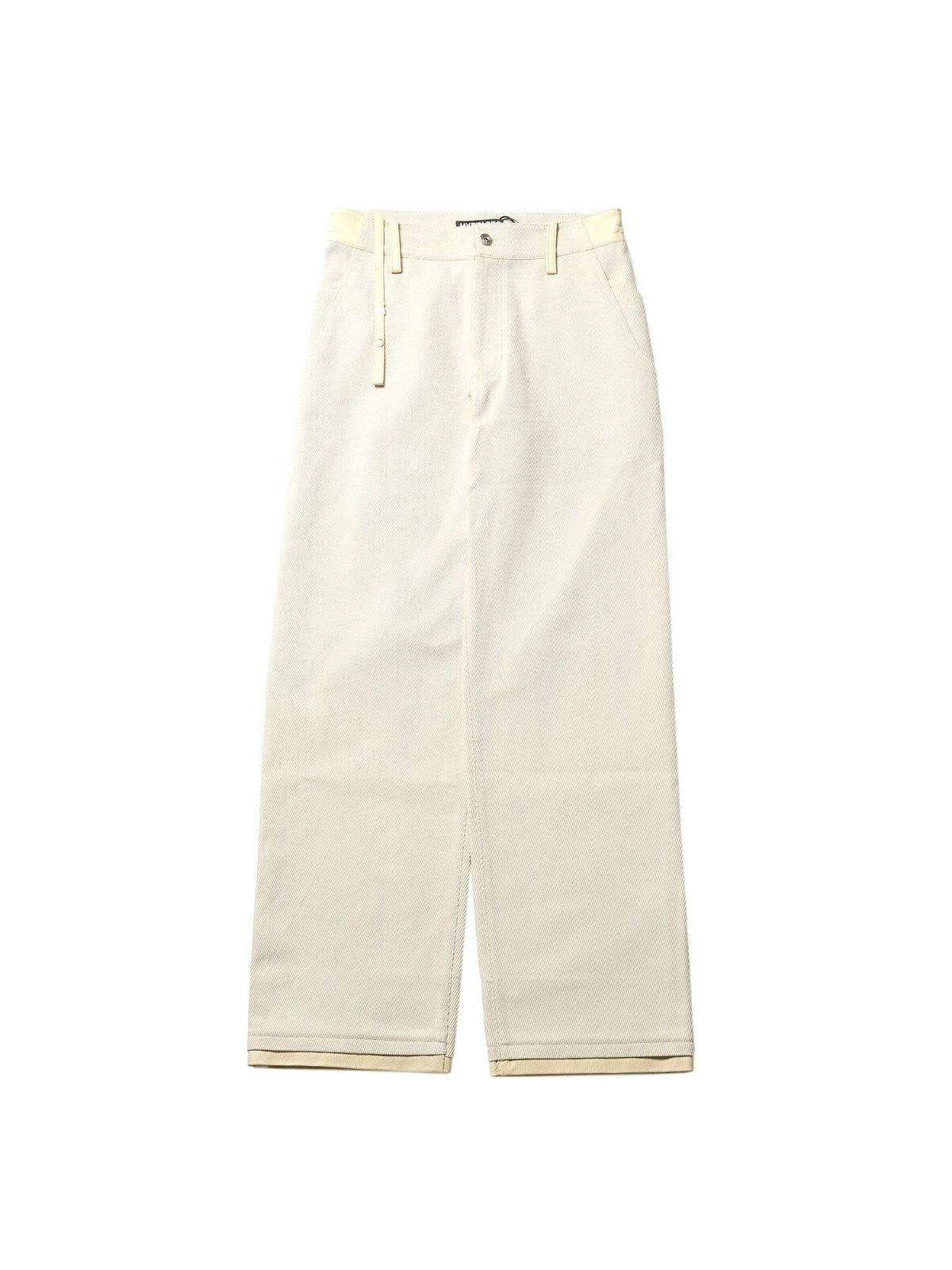 HYEIN SEO Off White Leather Trim Pants