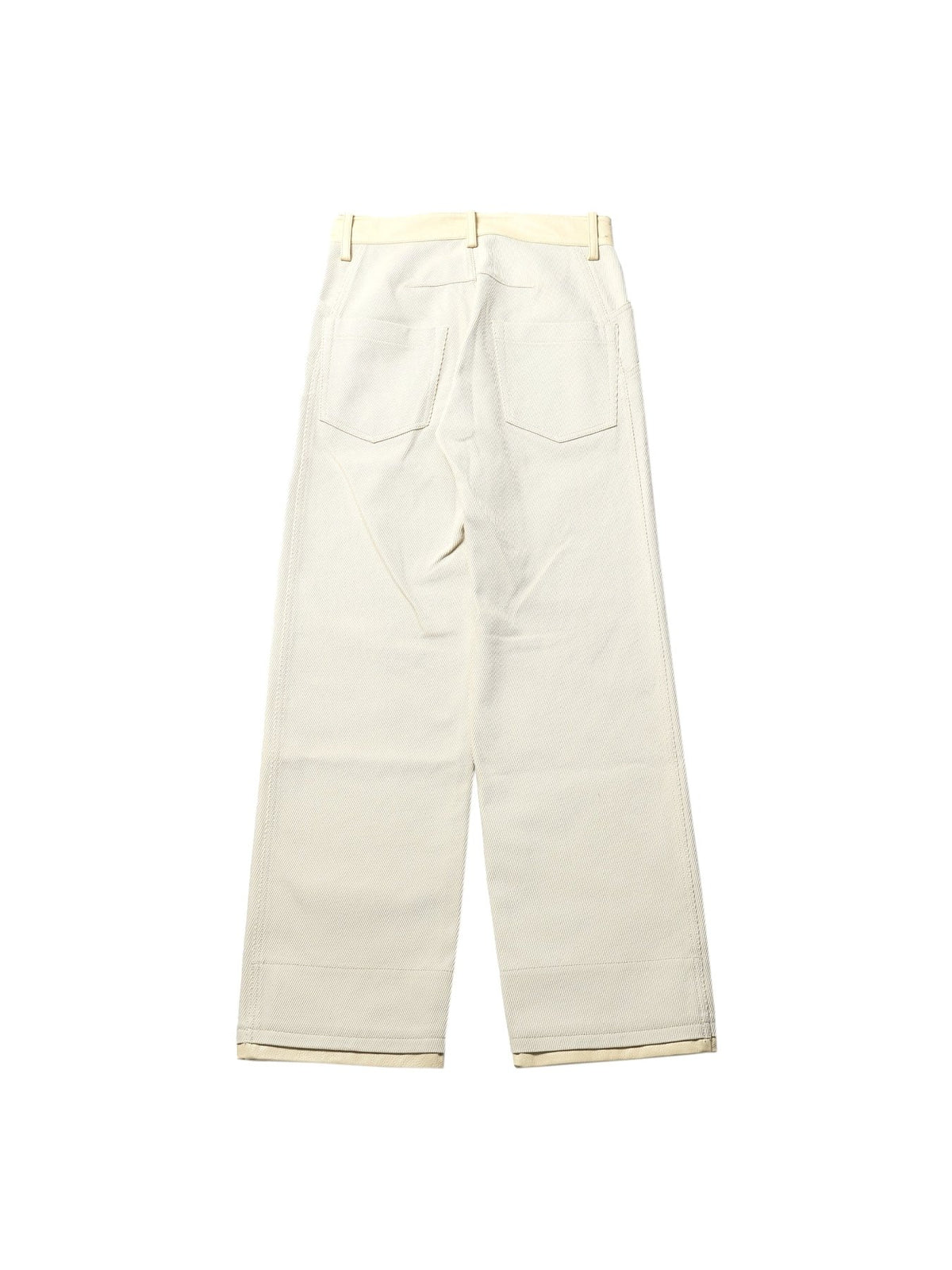 HYEIN SEO Off White Leather Trim Pants