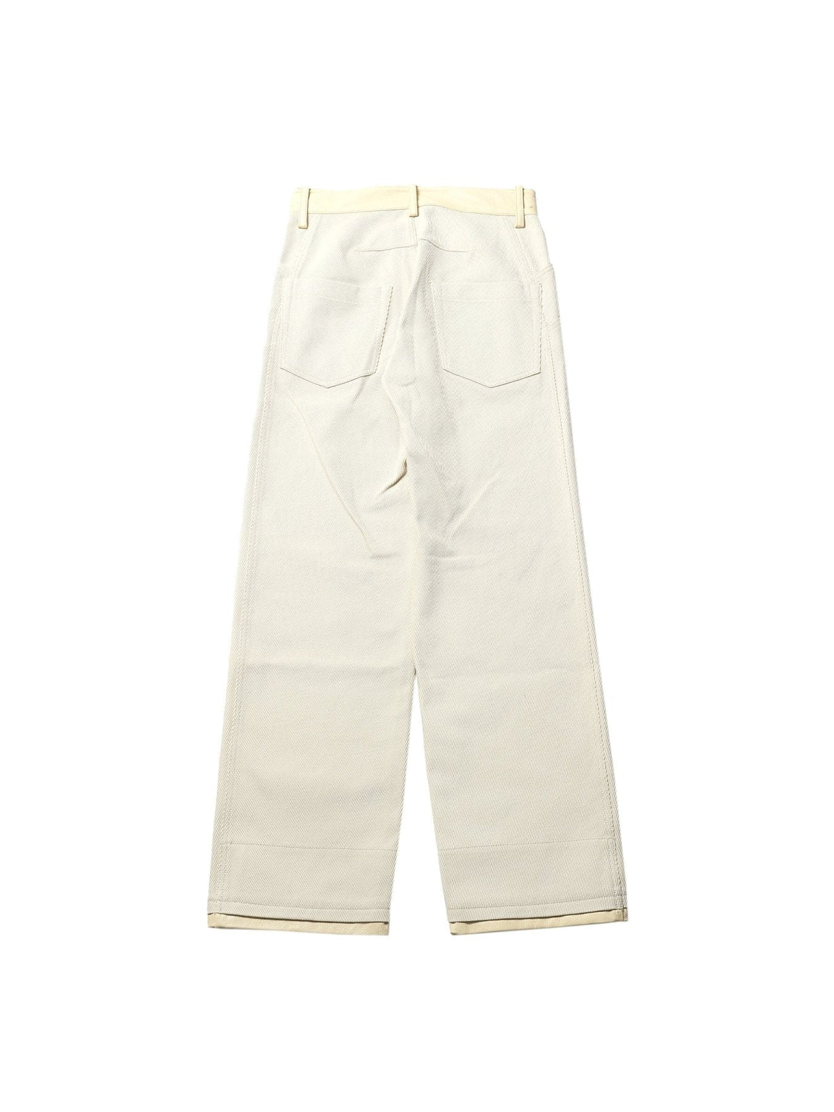 HYEIN SEO Off White Leather Trim Pants