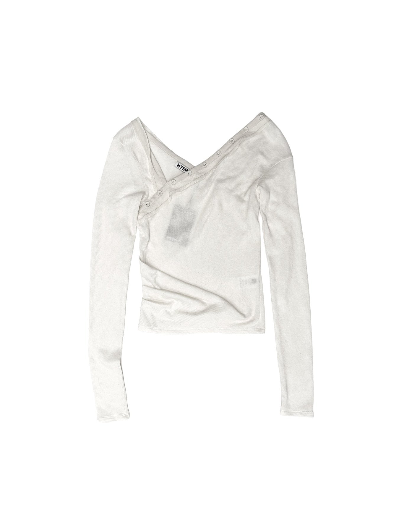 Hyein Seo Off - White Twisted Long Sleeve With Necklace