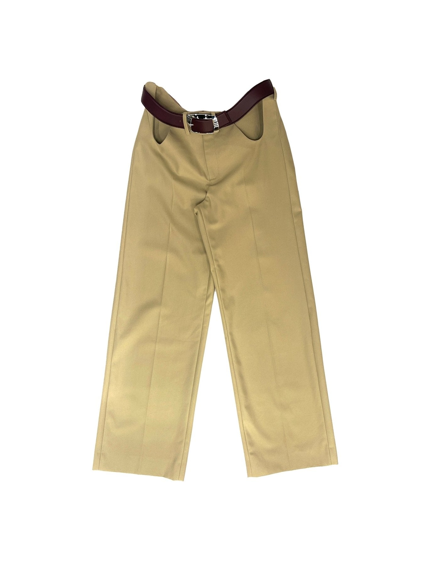 JEAN PAUL GAULTIER Beige Chino Trousers With Open Front Curve