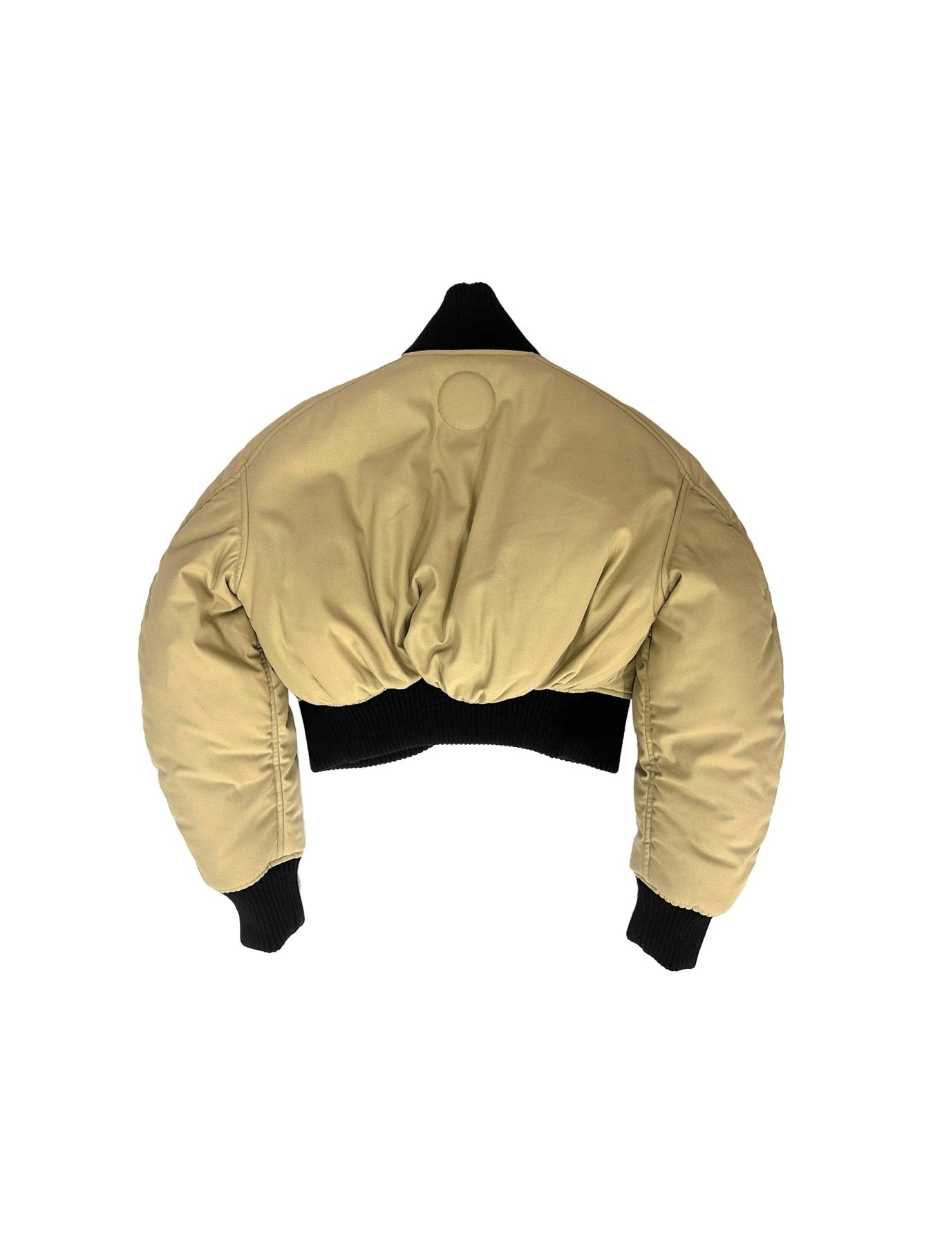 JEAN PAUL GAULTIER Beige Round Ribbed Bomber Jacket