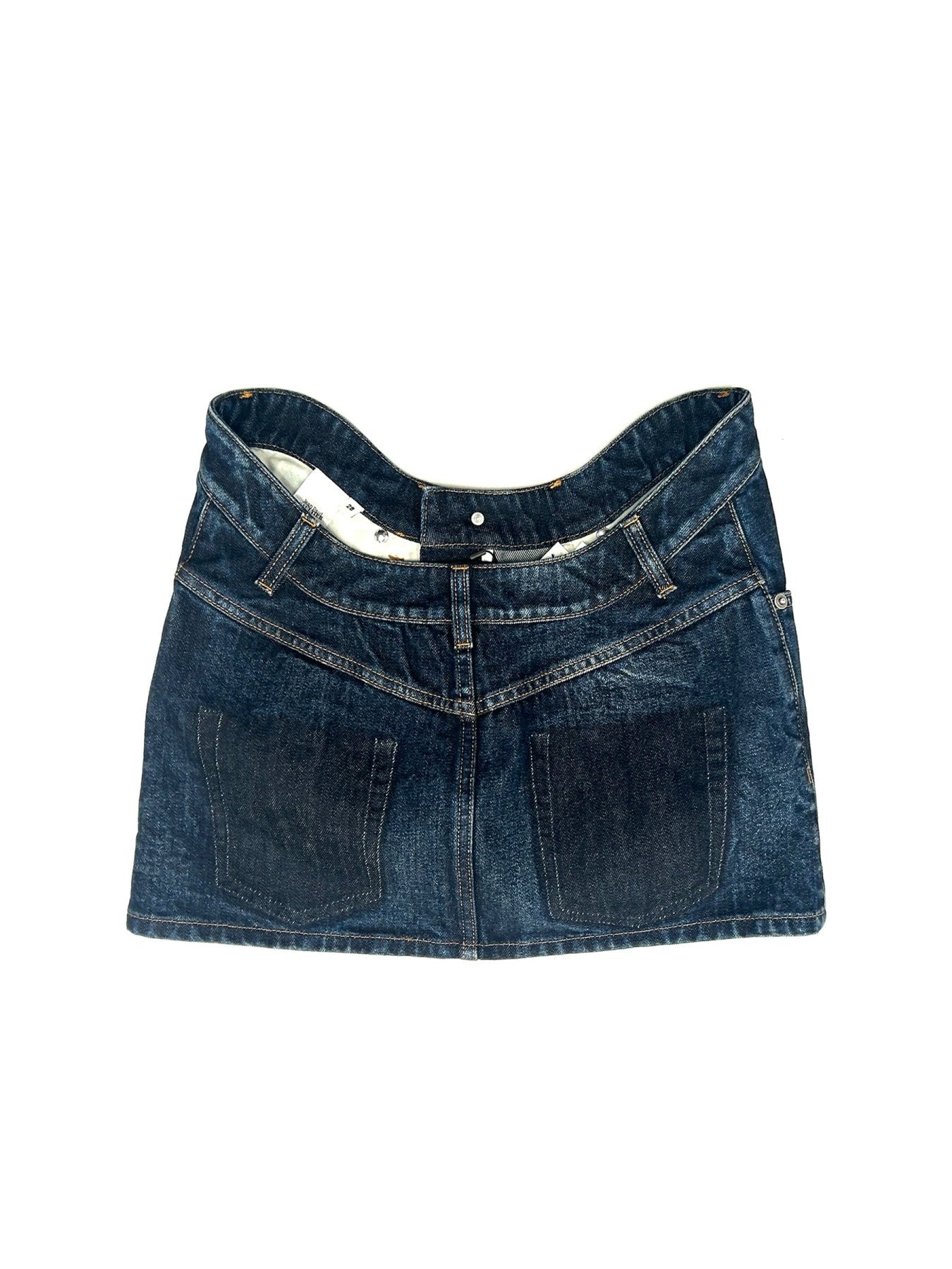 JEAN PAUL GAULTIER Indigo Mini Skirt With Curvy Waistband