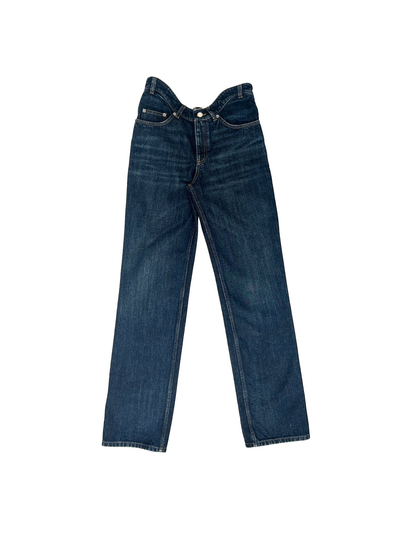 JEAN PAUL GAULTIER Indigo Straight Leg Denim With Curvy Waistband