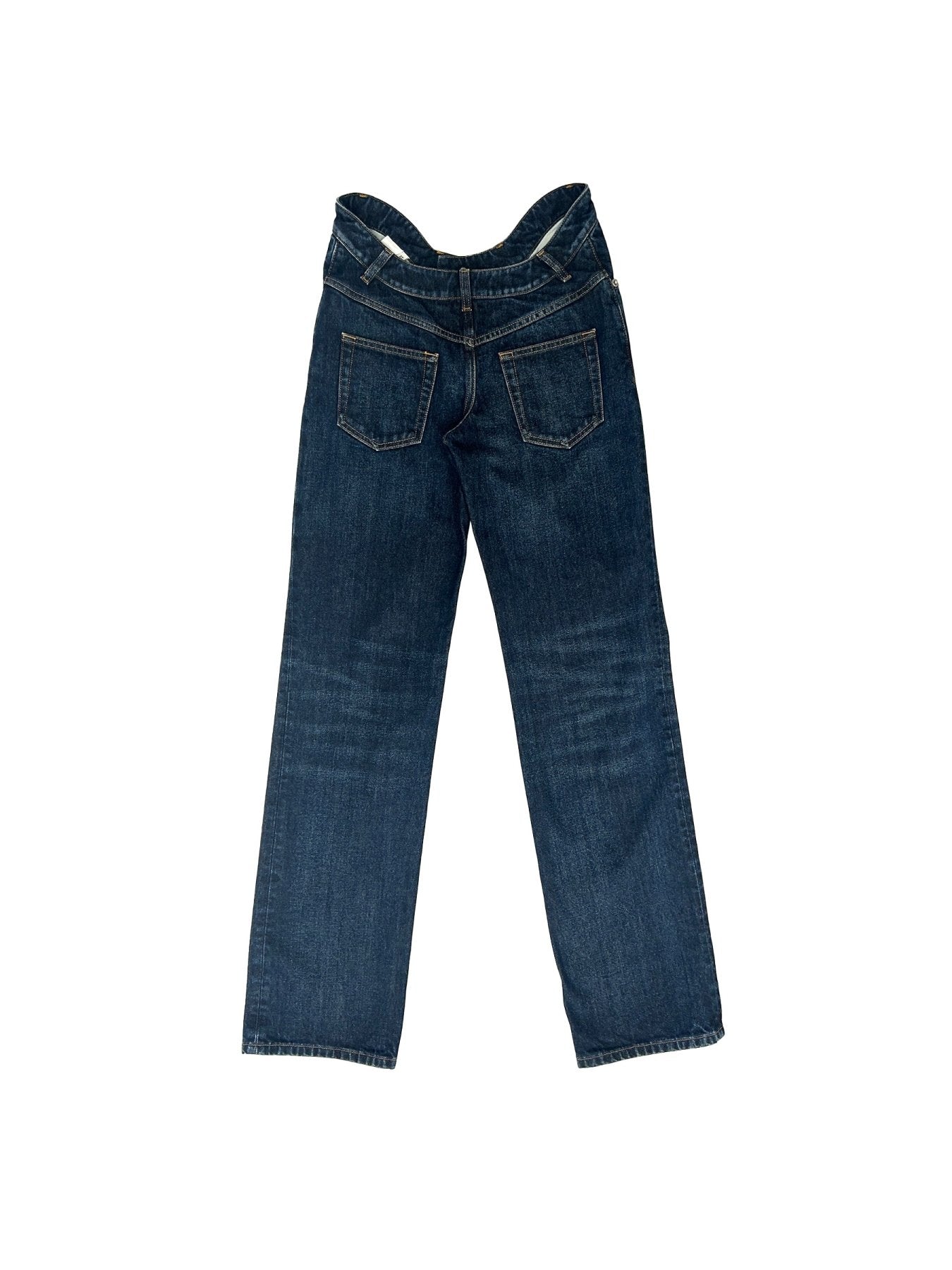 JEAN PAUL GAULTIER Indigo Straight Leg Denim With Curvy Waistband