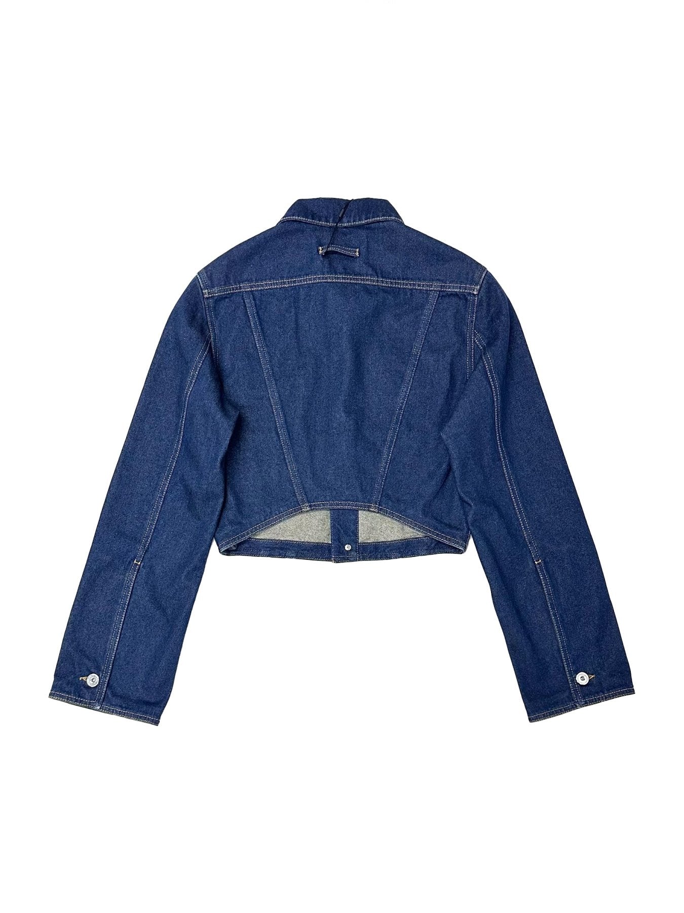 JEAN PAUL GAULTIER Indigo Trompe L Oeil Print Denim Jacket