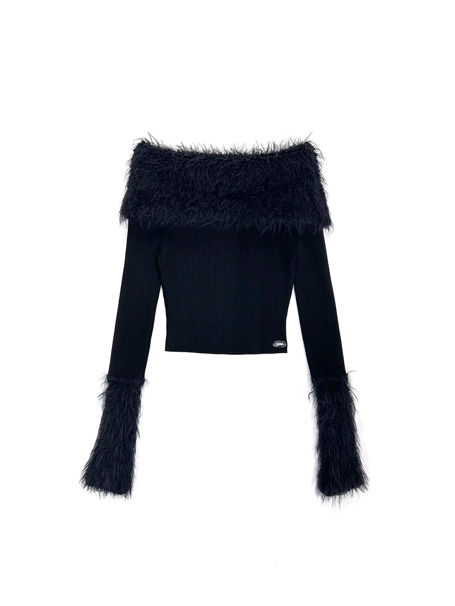 JEAN PAUL GAULTIER - Mix Viscose Ribbed And Hairy Details Sweater - AW25 - BLACK