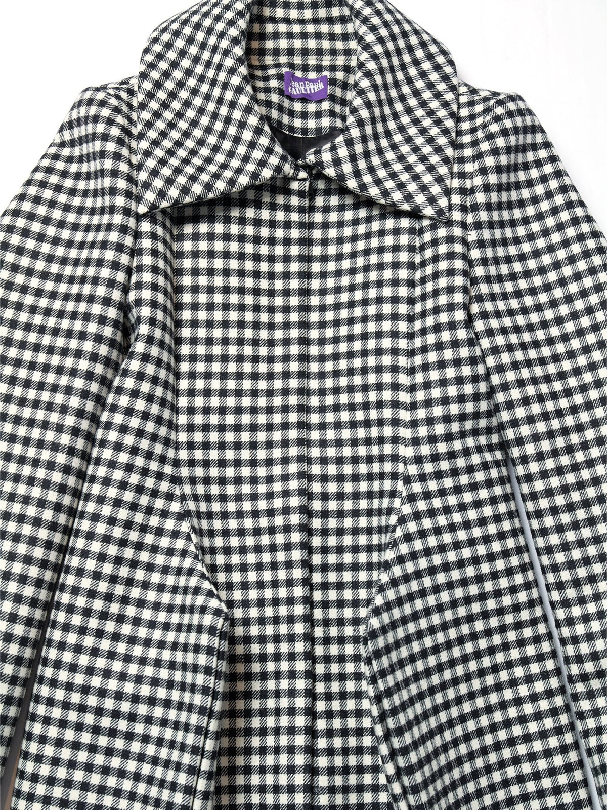 JEAN PAUL GAULTIER Multi Check Neoprene Pleated Coat
