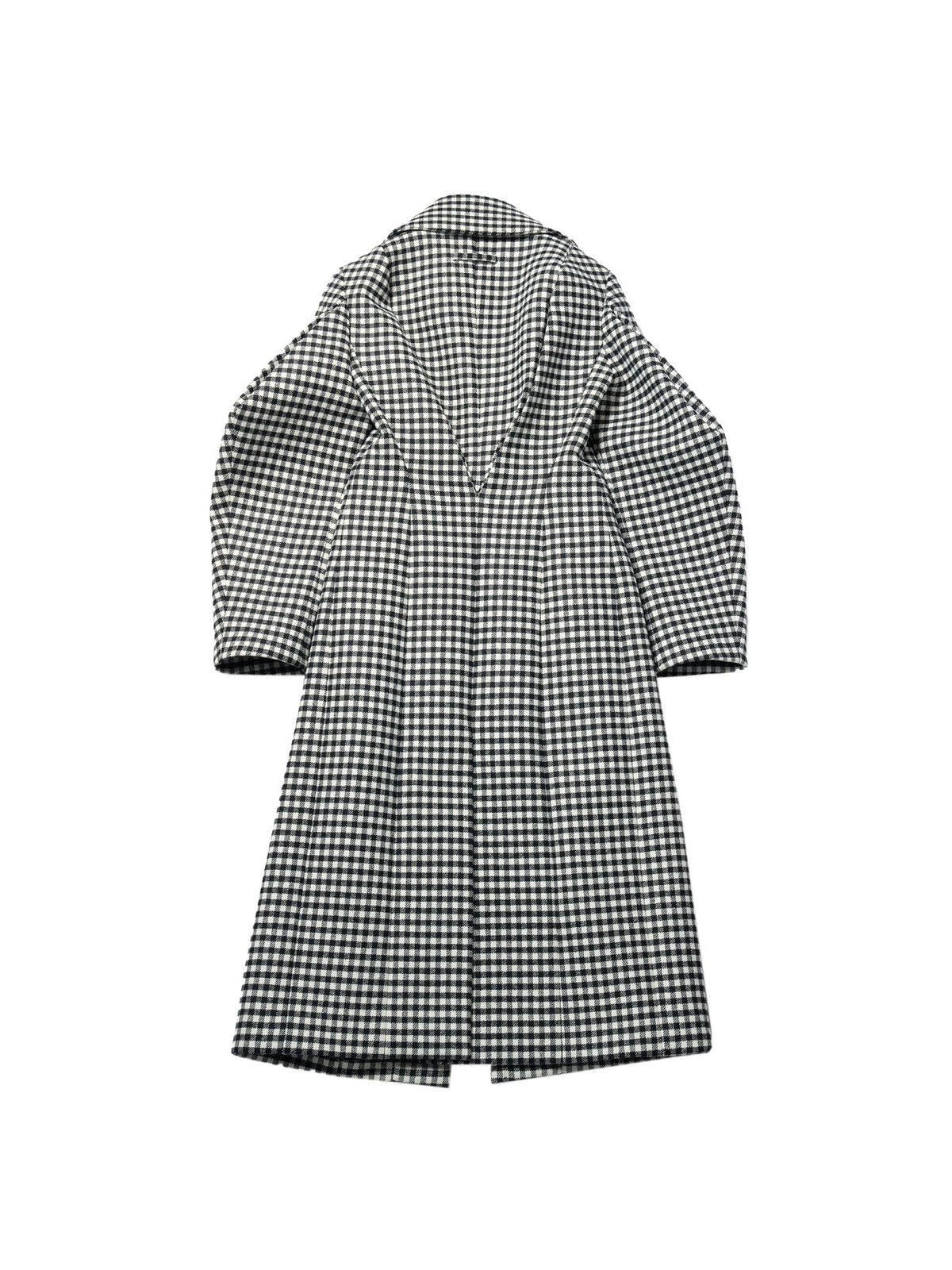 JEAN PAUL GAULTIER Multi Check Neoprene Pleated Coat