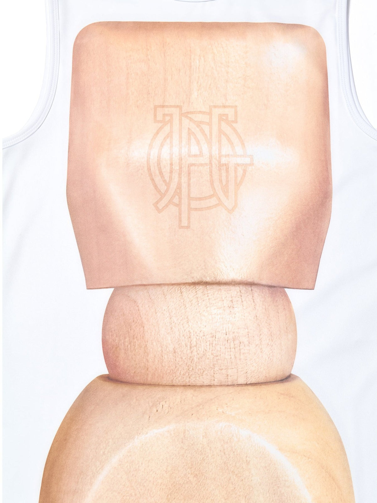 JEAN PAUL GAULTIER Multi Jersey Lycra Tank Top Printed Wooden Body