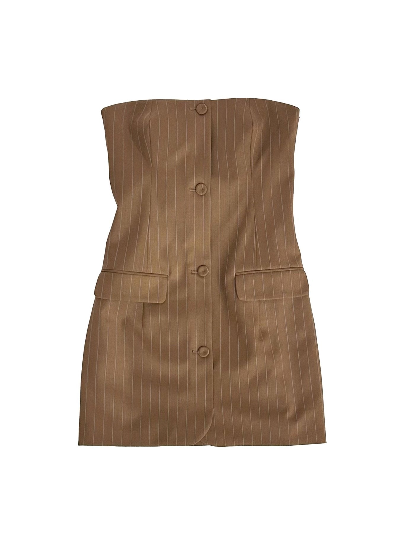 JEAN PAUL GAULTIER Multi Tailoring Pinstripe Short Dress With Pointy Boobs