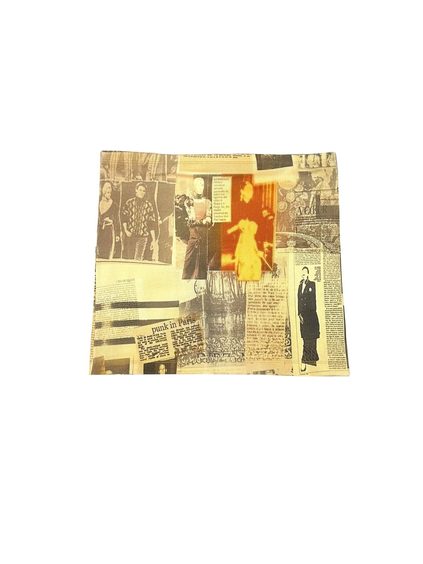 JEAN PAUL GAULTIER Multicolour Journal Print Cotton Ribbed Mini Skirt