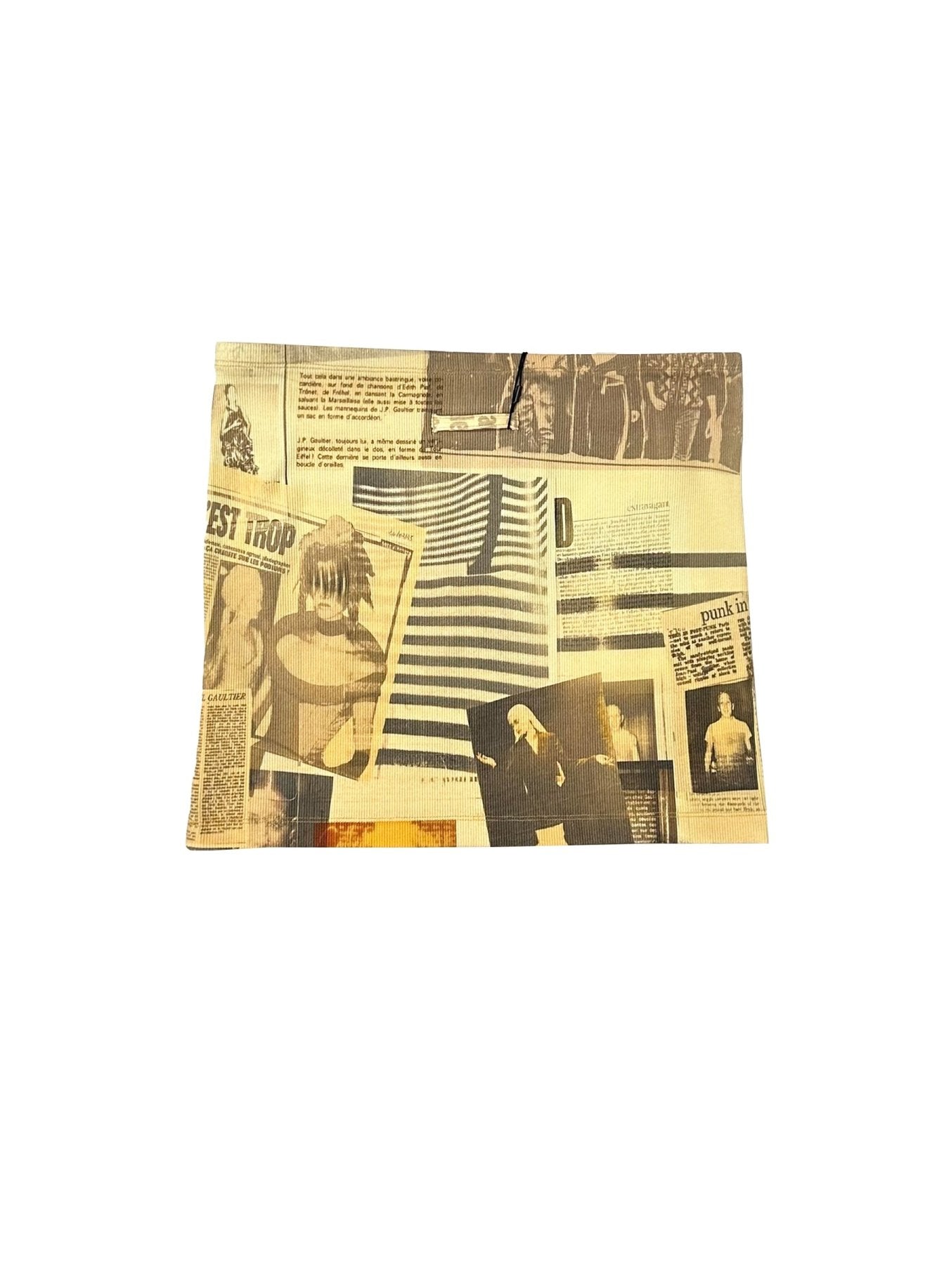 JEAN PAUL GAULTIER Multicolour Journal Print Cotton Ribbed Mini Skirt