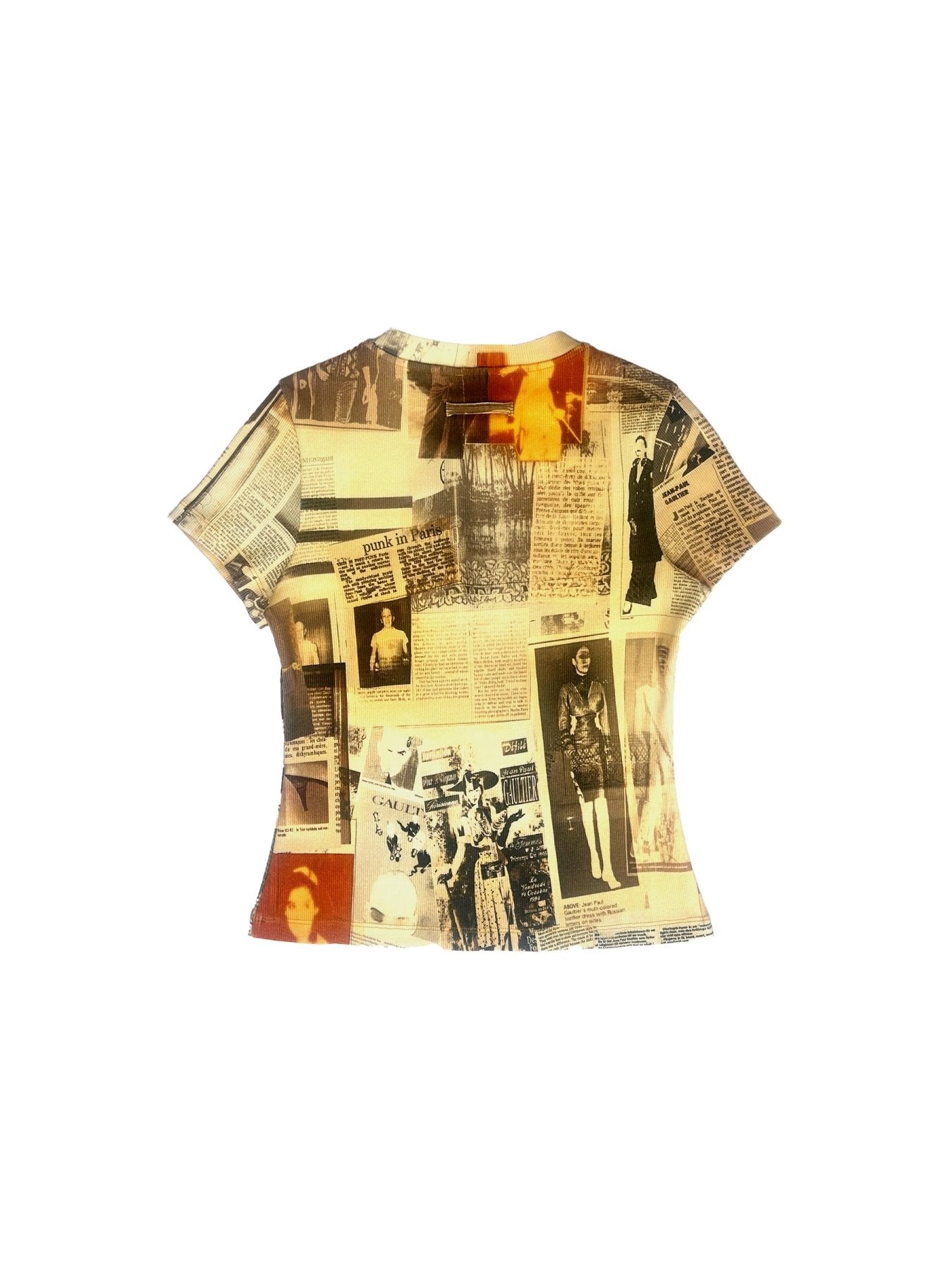 JEAN PAUL GAULTIER Multicolour Journal Print Cotton Ribbed T-Shirt
