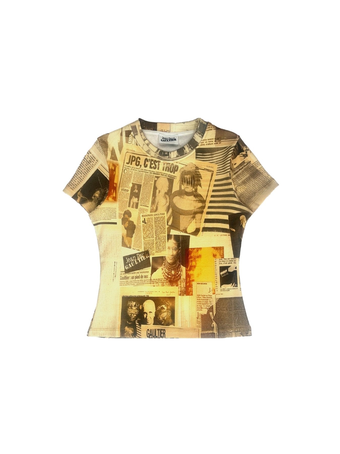 JEAN PAUL GAULTIER Multicolour Journal Print Cotton Ribbed T-Shirt