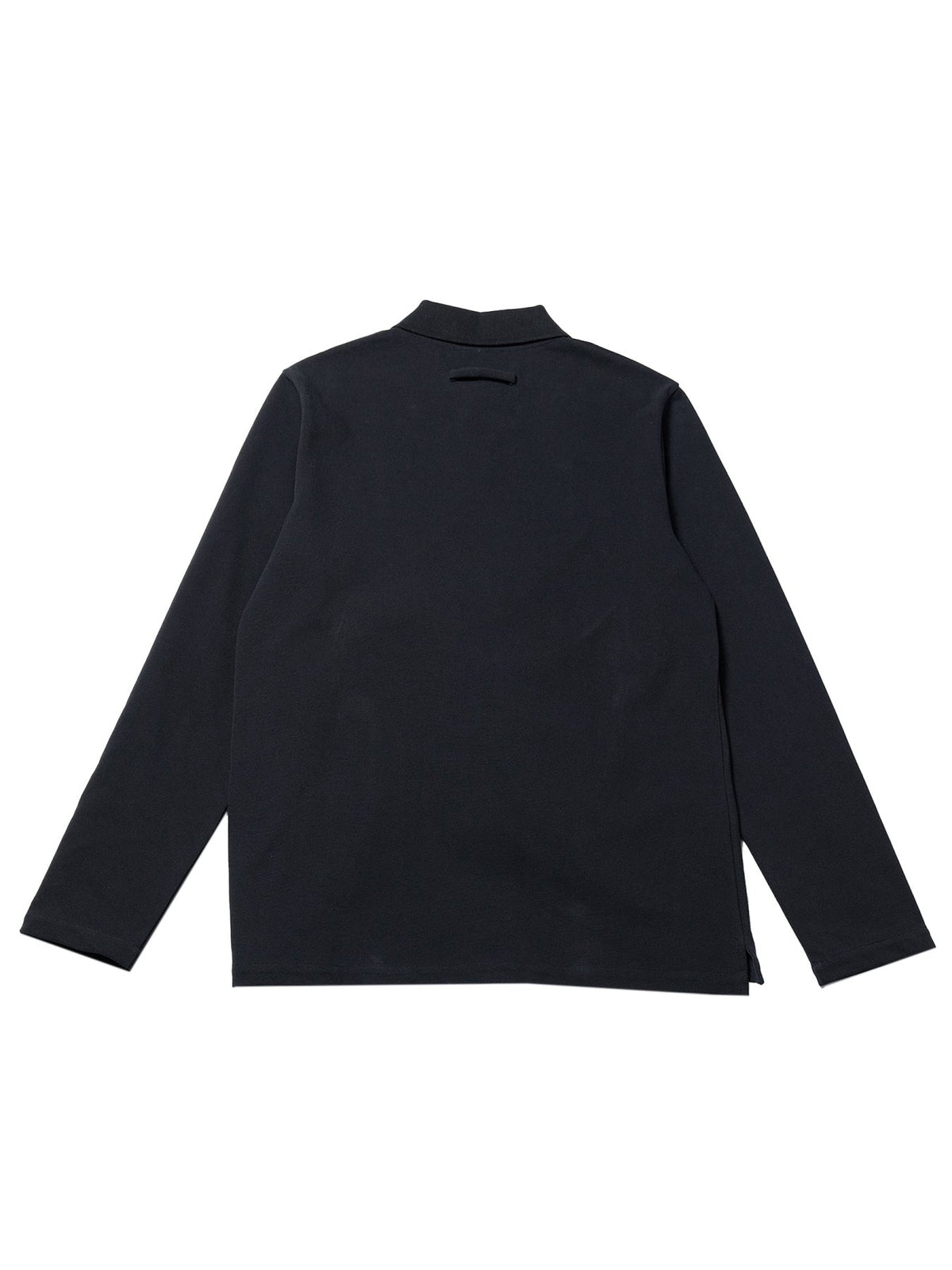 JEAN PAUL GAULTIER Navy Cotton Pique Polo Top With Leather Tag Detail